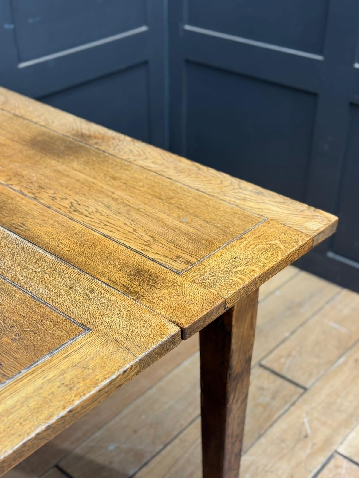 Large Antique Oak Farmhouse Refectory Dining Table Rustic Patina Seats 6-8