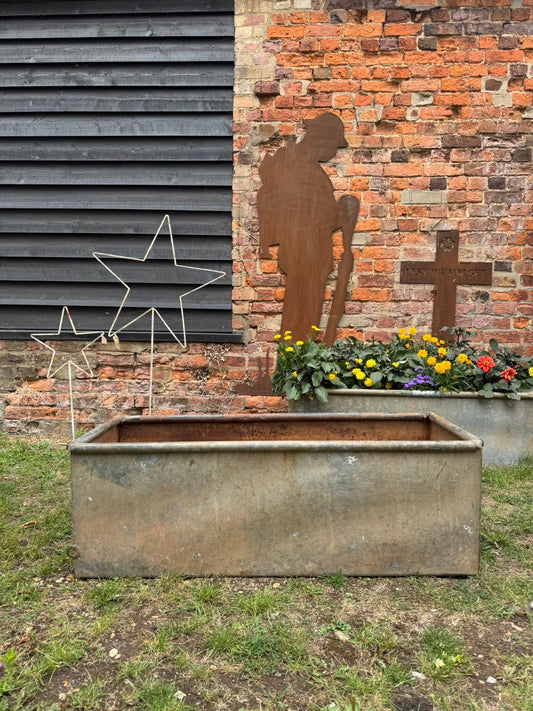 Rustic Galvanised Trough Garden Planter /  Raised Bed Flower Plant Tree Pot 6A