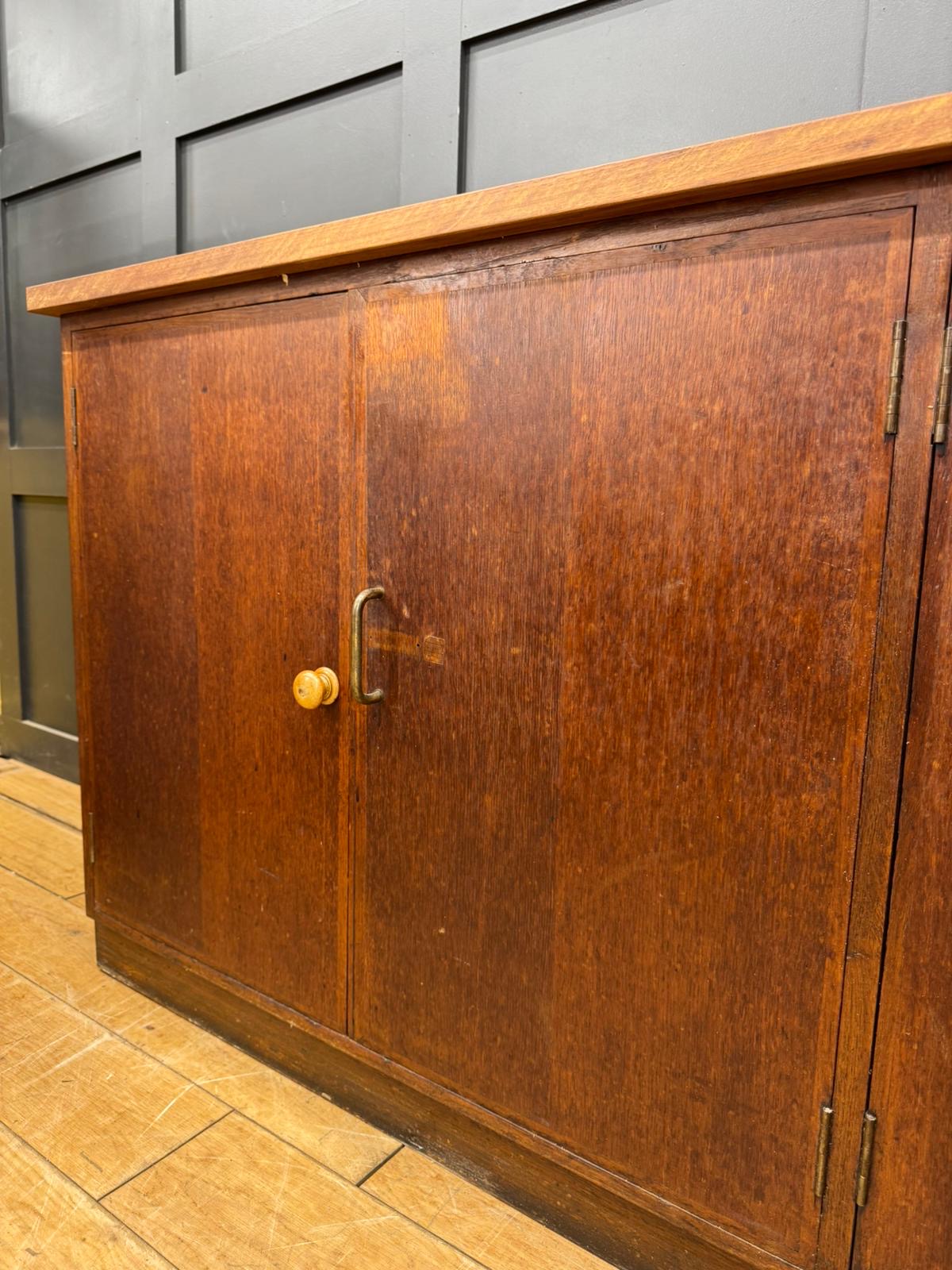 Vintage School Science Cupboard Iroko Top Industrial Mid Century Sideboard