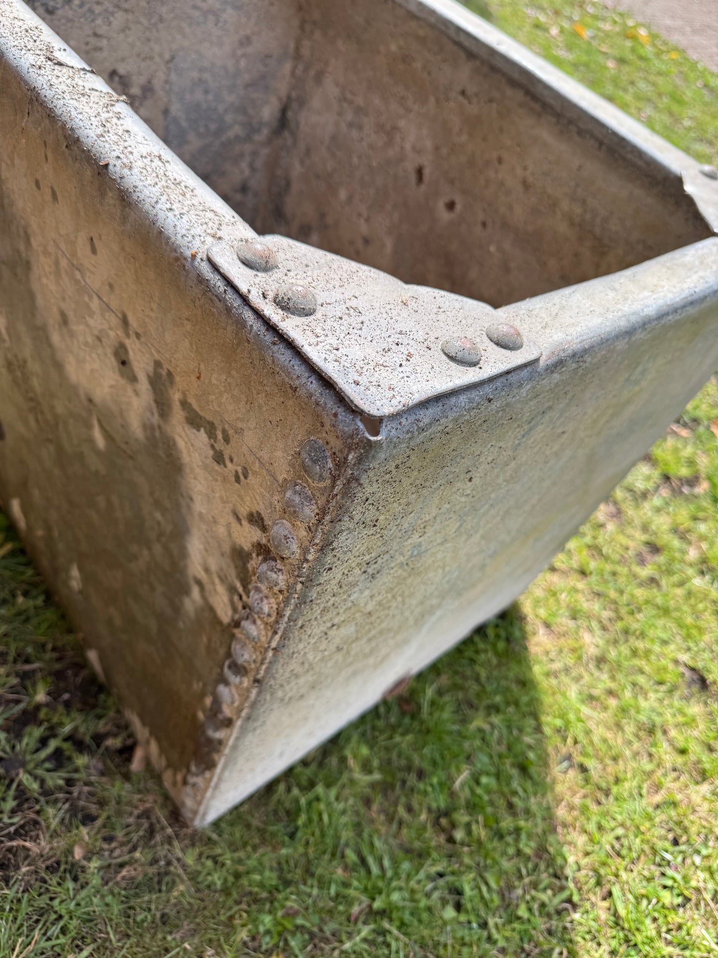 Riveted Galvanised Trough Planter /  Raised Flower Bed Plant Olive Tree Pot (T2