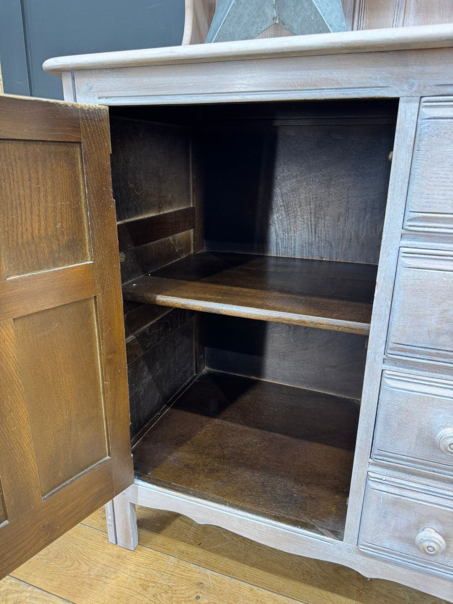 Vintage Ercol Elm Welsh Dresser Cupboard Drawers Storage Sideboard Kitchen