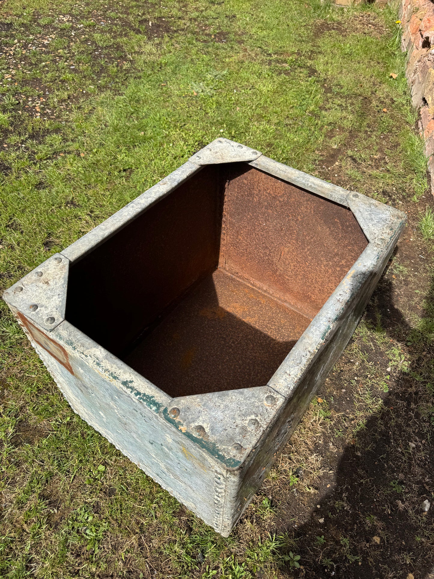 Riveted Galvanised Trough Planter /  Raised Flower Bed Plant Olive Tree Pot (T1
