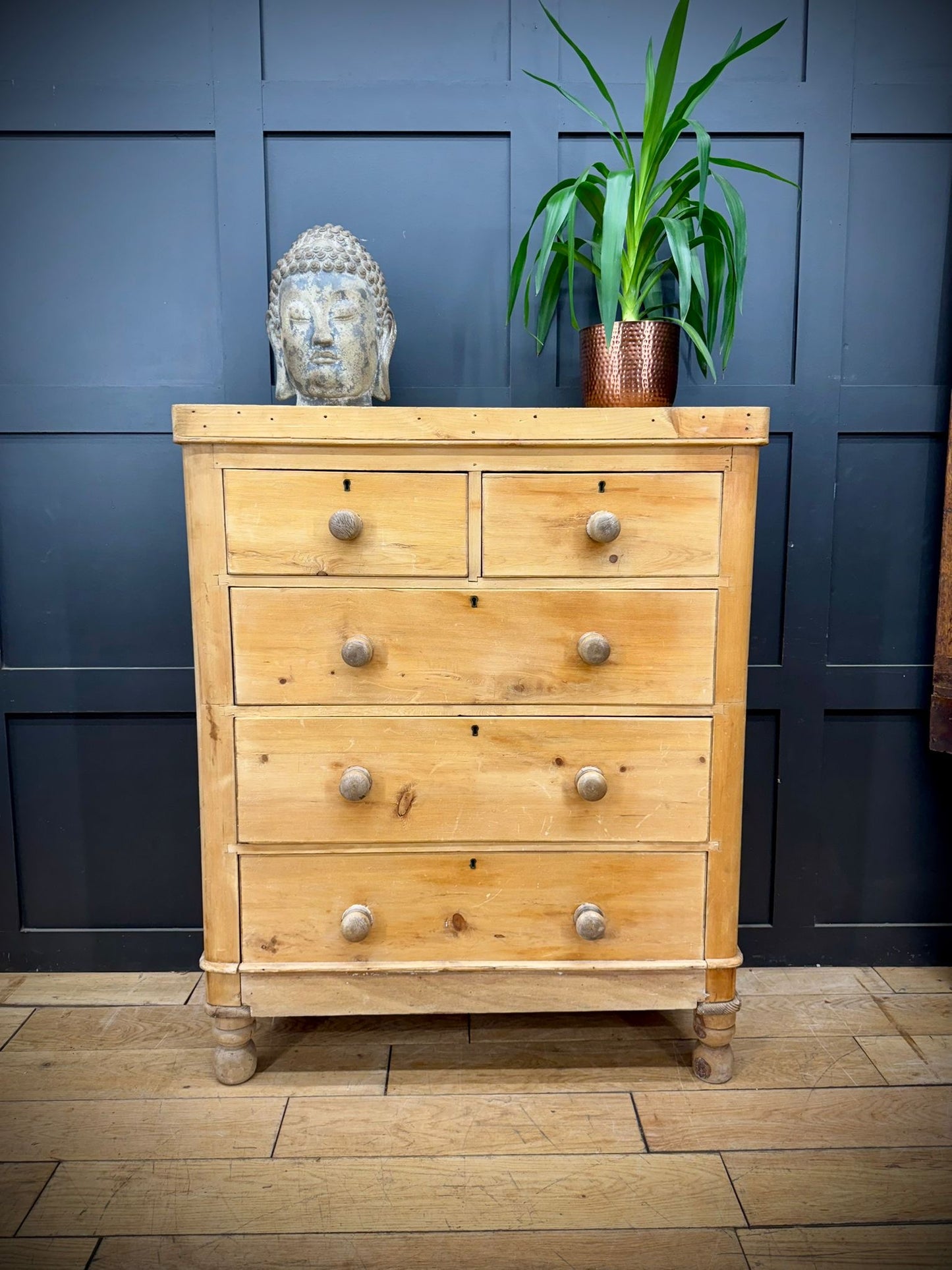 Antique Rustic Pine Chest of Drawers | Antique Farmhouse Bedroom Storage