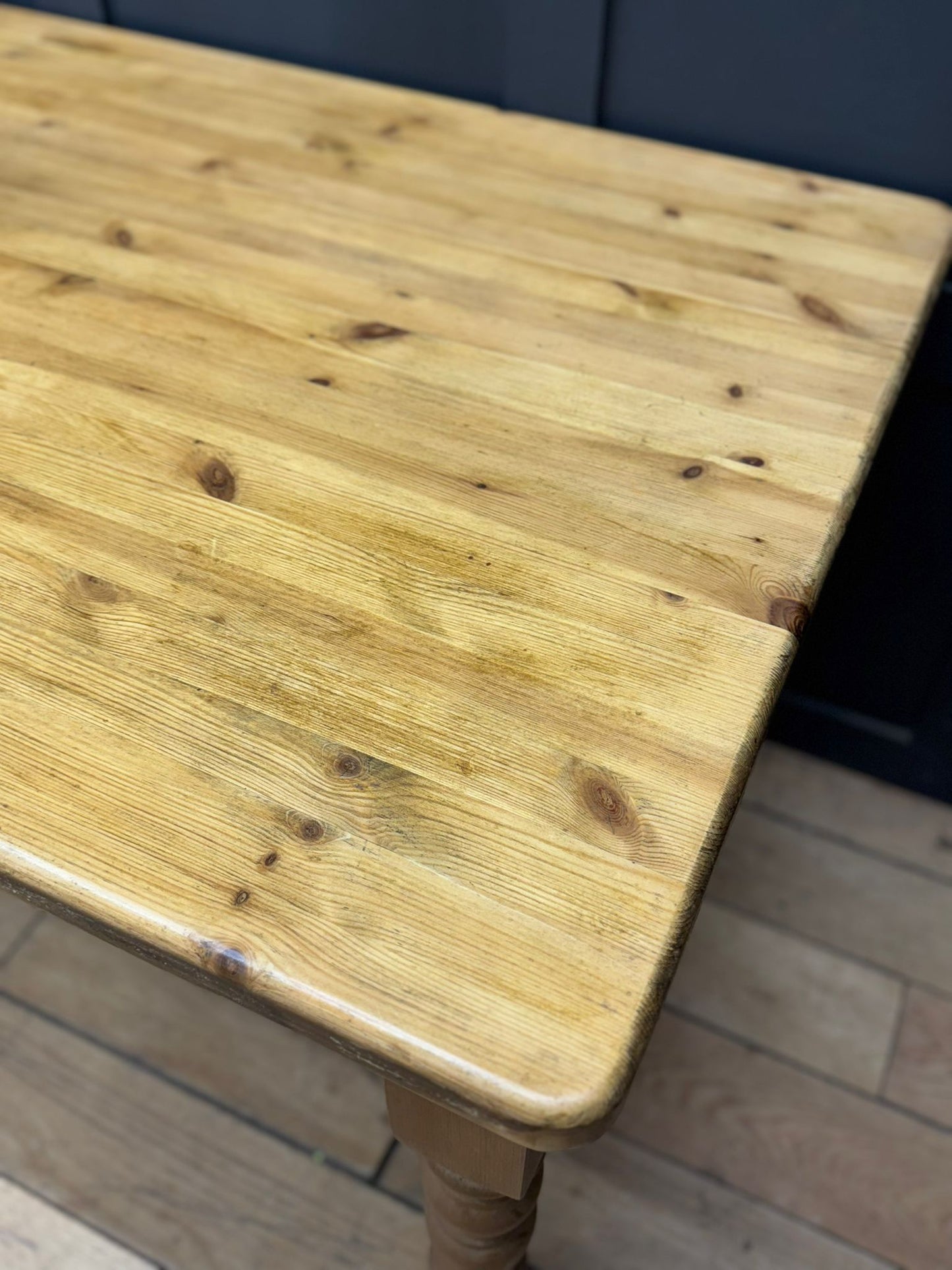 Large Vintage Pine Table  / Farmhouse Dining Table / Rustic Kitchen Table 6-8