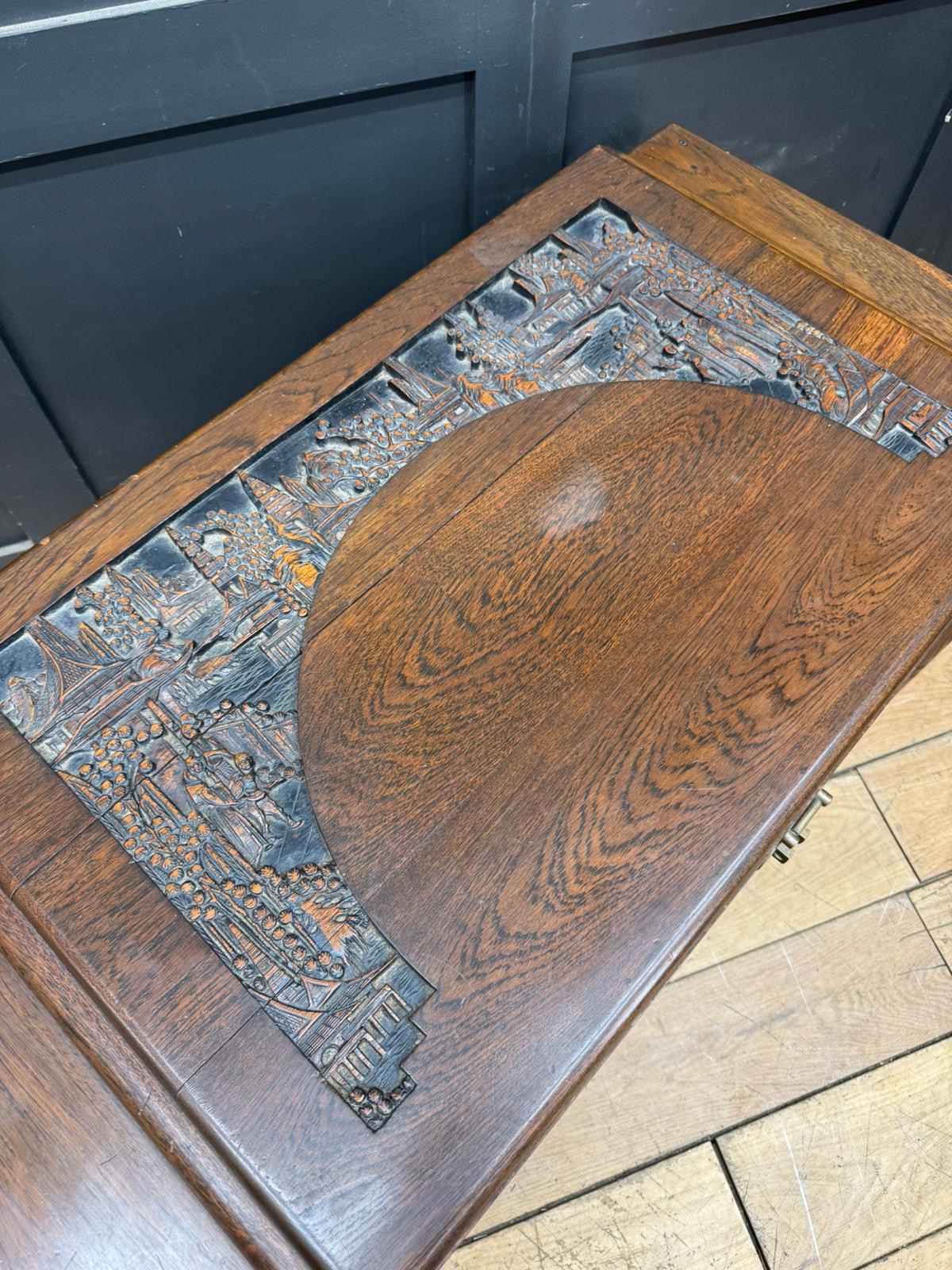 Mid-Century Chinese Carved Camphorwood Blanket Chest Trunk Box Coffee Table