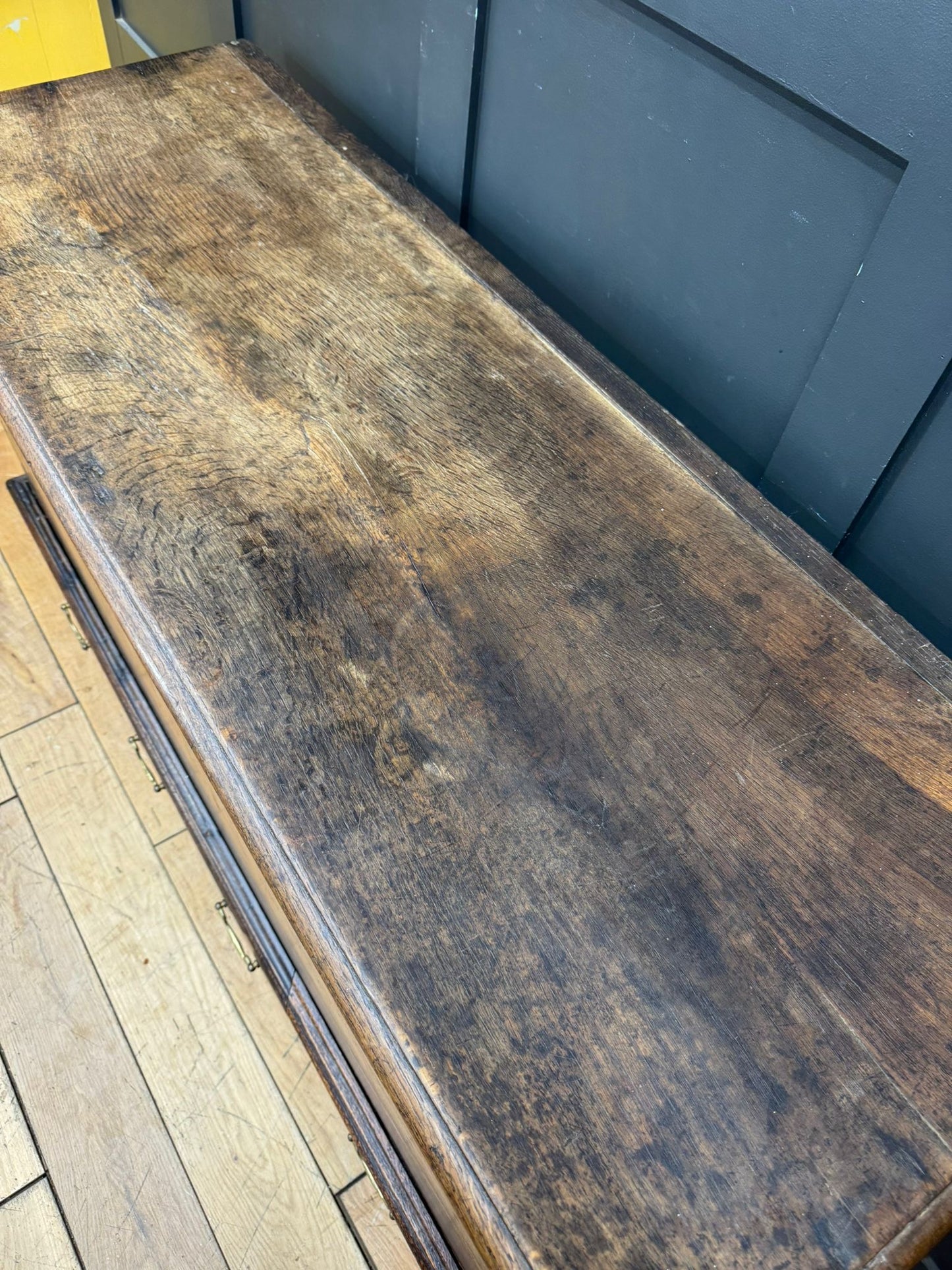 Antique Elm Oak Mule Chest Coffer – Sideboard TV Stand Storage with Drawers