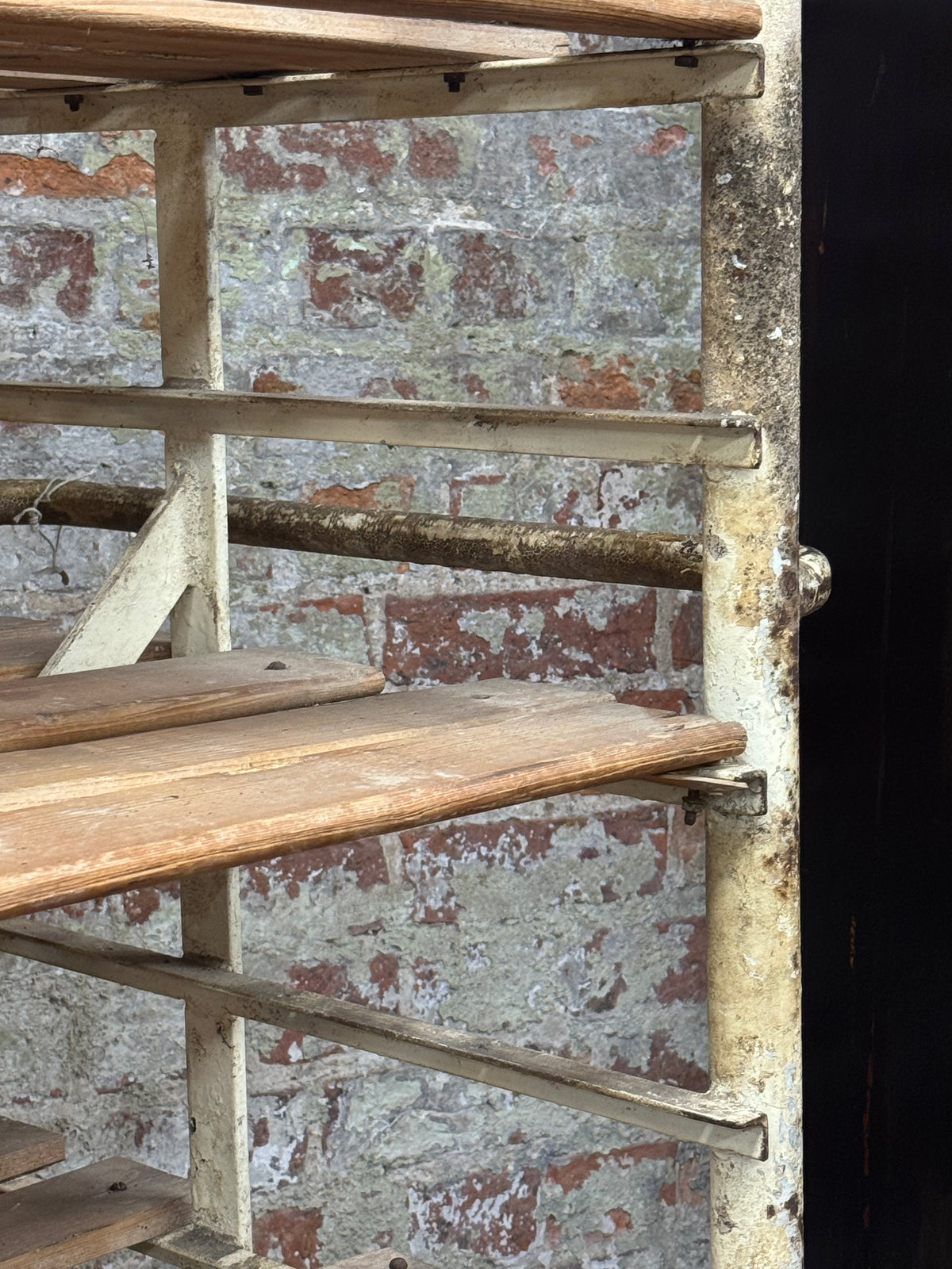 Large Vintage French Bakery Rack – Industrial Shop Display Shelving