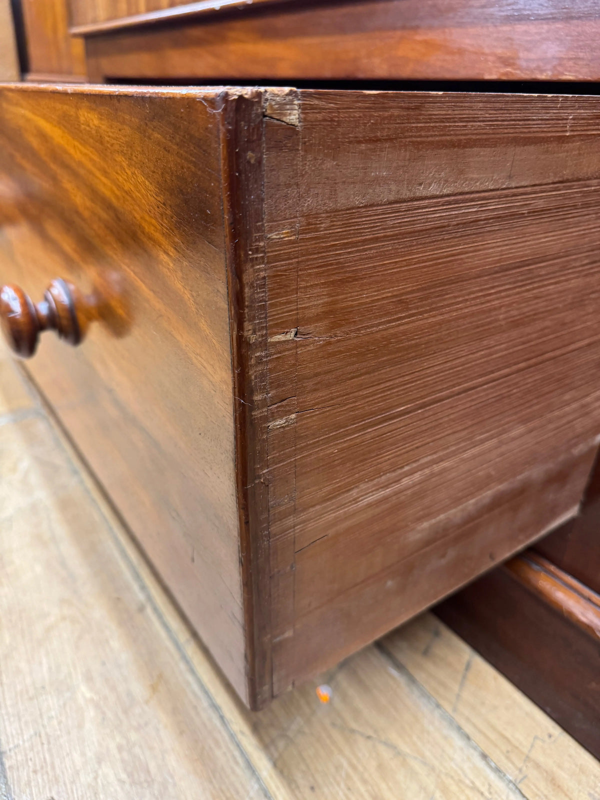 Antique Victorian Flame Mahogany Double Wardrobe Armoire Linen Cupboard Drawer