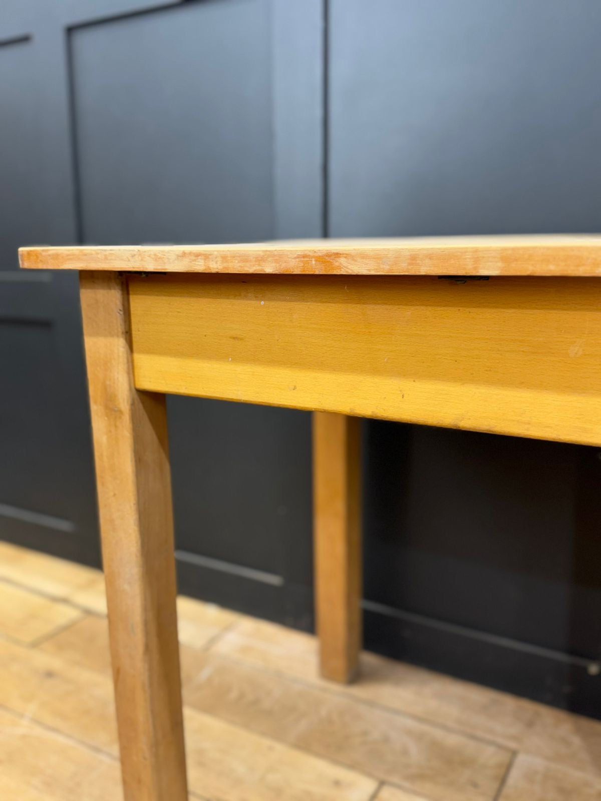 Mid Century British Military Pine Utility Kitchen Prep Table / Knockdown Table / Desk