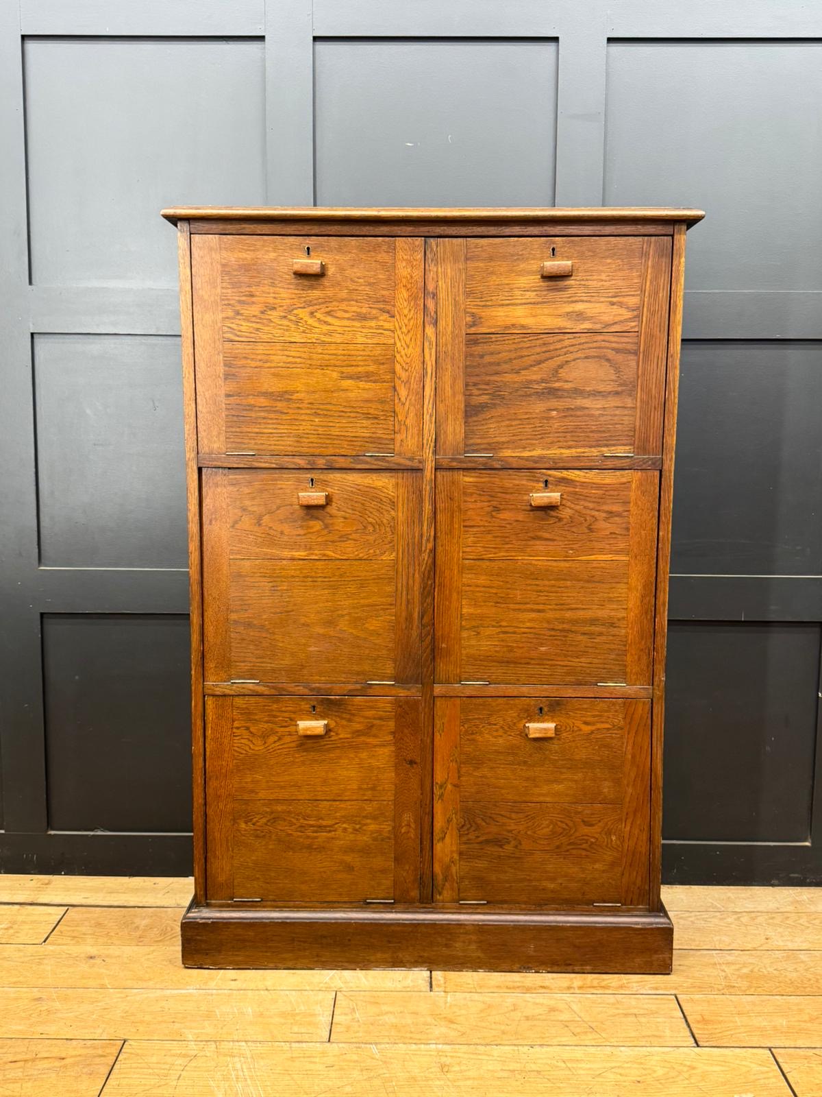 Antique Oak School Lockers Hall Cupboard Shoe Storage Kitchen  Drinks Cabinet