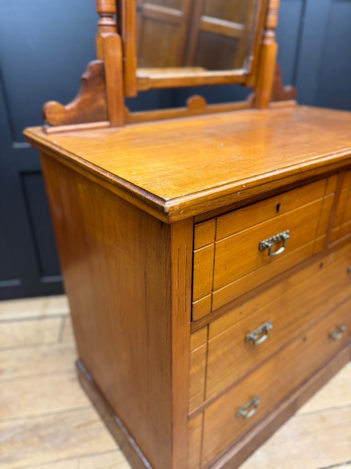 Antique Walnut Chest of Drawers by Maple & Co \ Edwardian Dressing Table