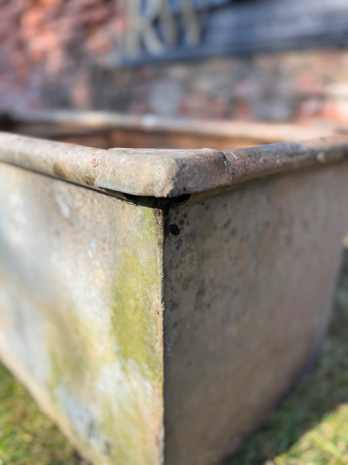 Vintage Galvanised Trough Planter /  Raised Bed Plant Tree Shrub Herb Pot AA