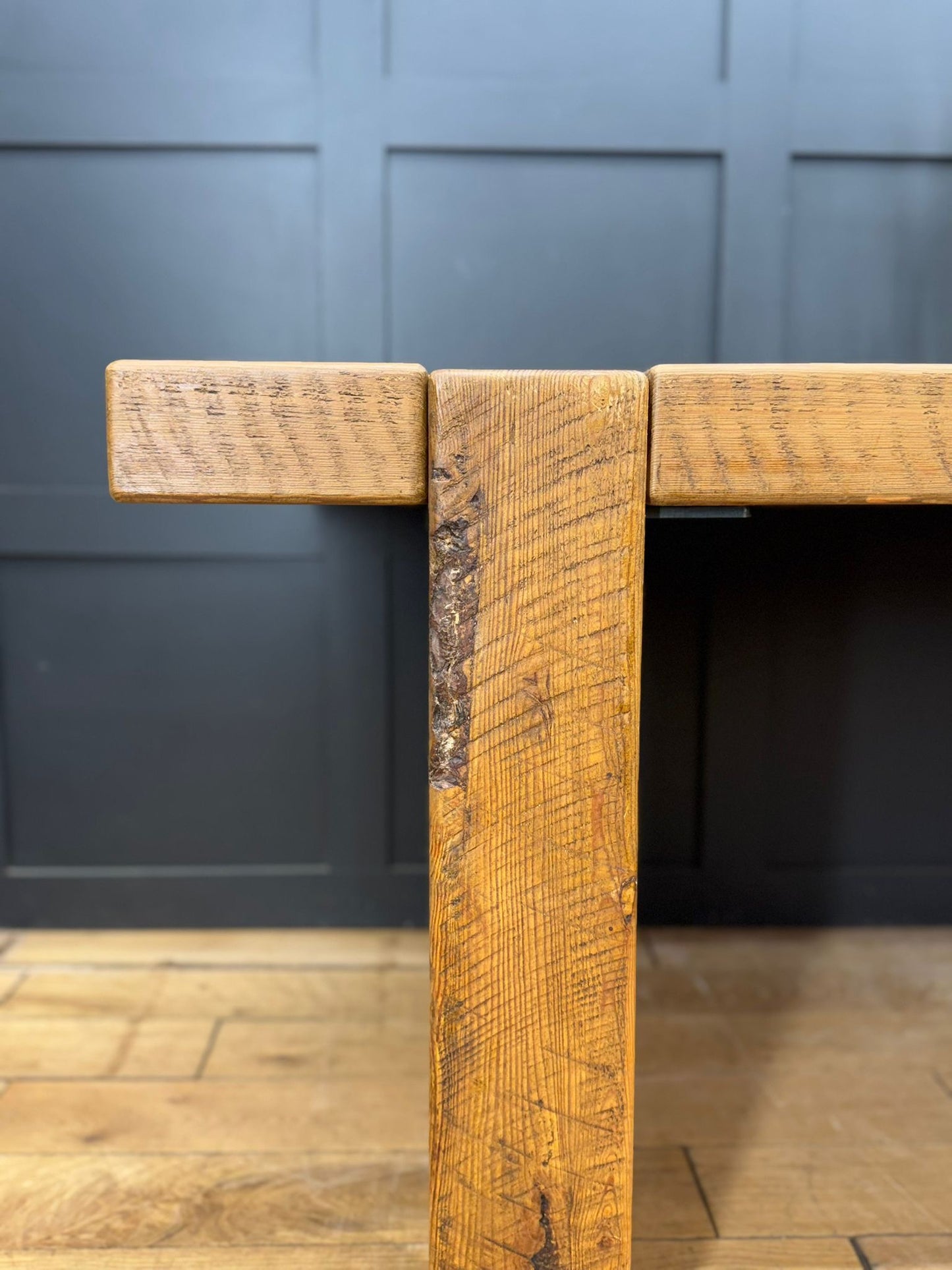 Huge Reclaimed Pine Farmhouse Refectory Dining Kitchen Table – 274cm