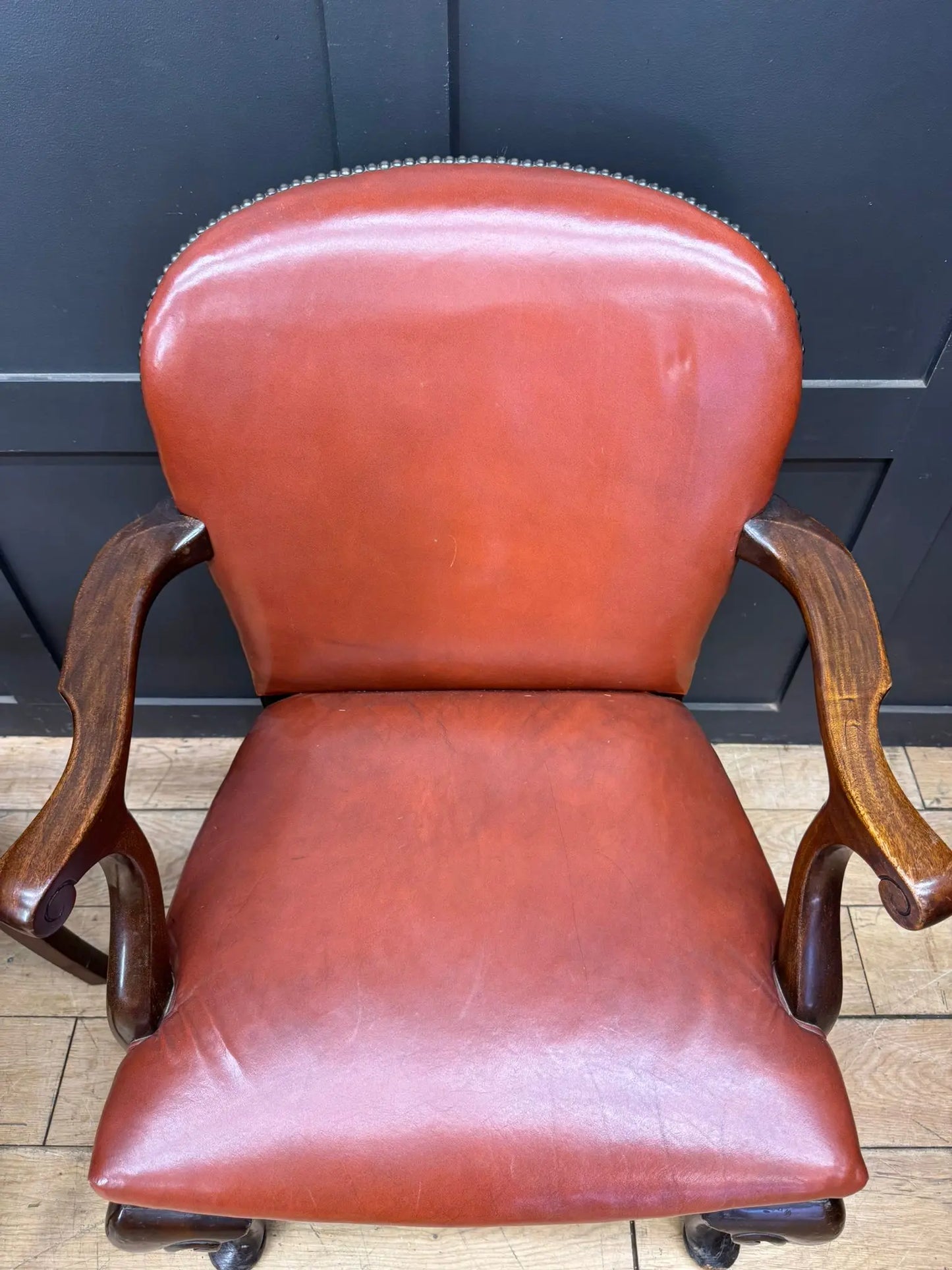 Antique Pair Of Gainsborough Style Mahogany Armchairs Desk Study Carver Chairs RUSTIC WAREHOUSE NORFOLK