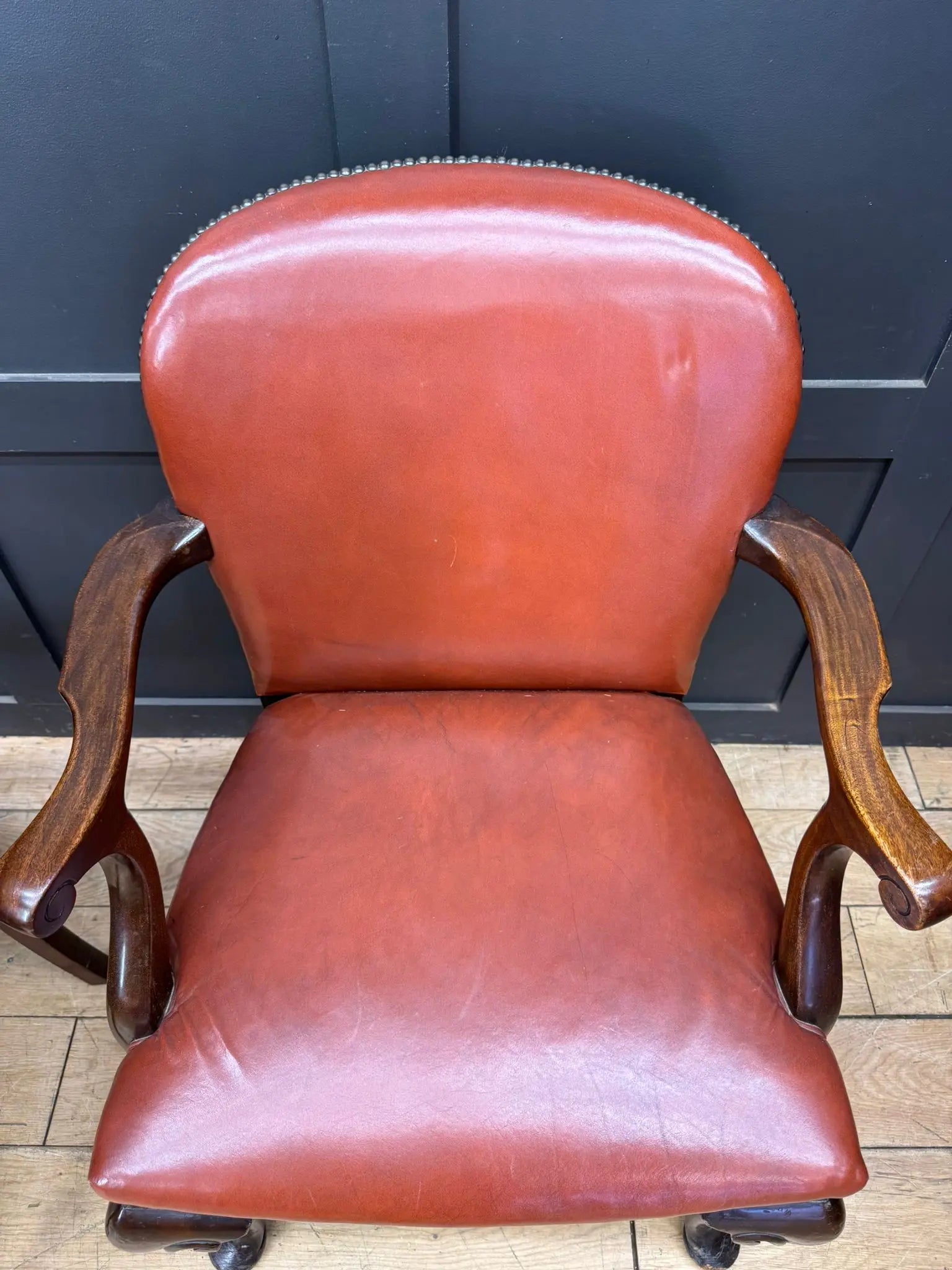Antique Pair Of Gainsborough Style Mahogany Armchairs Desk Study Carver Chairs RUSTIC WAREHOUSE NORFOLK