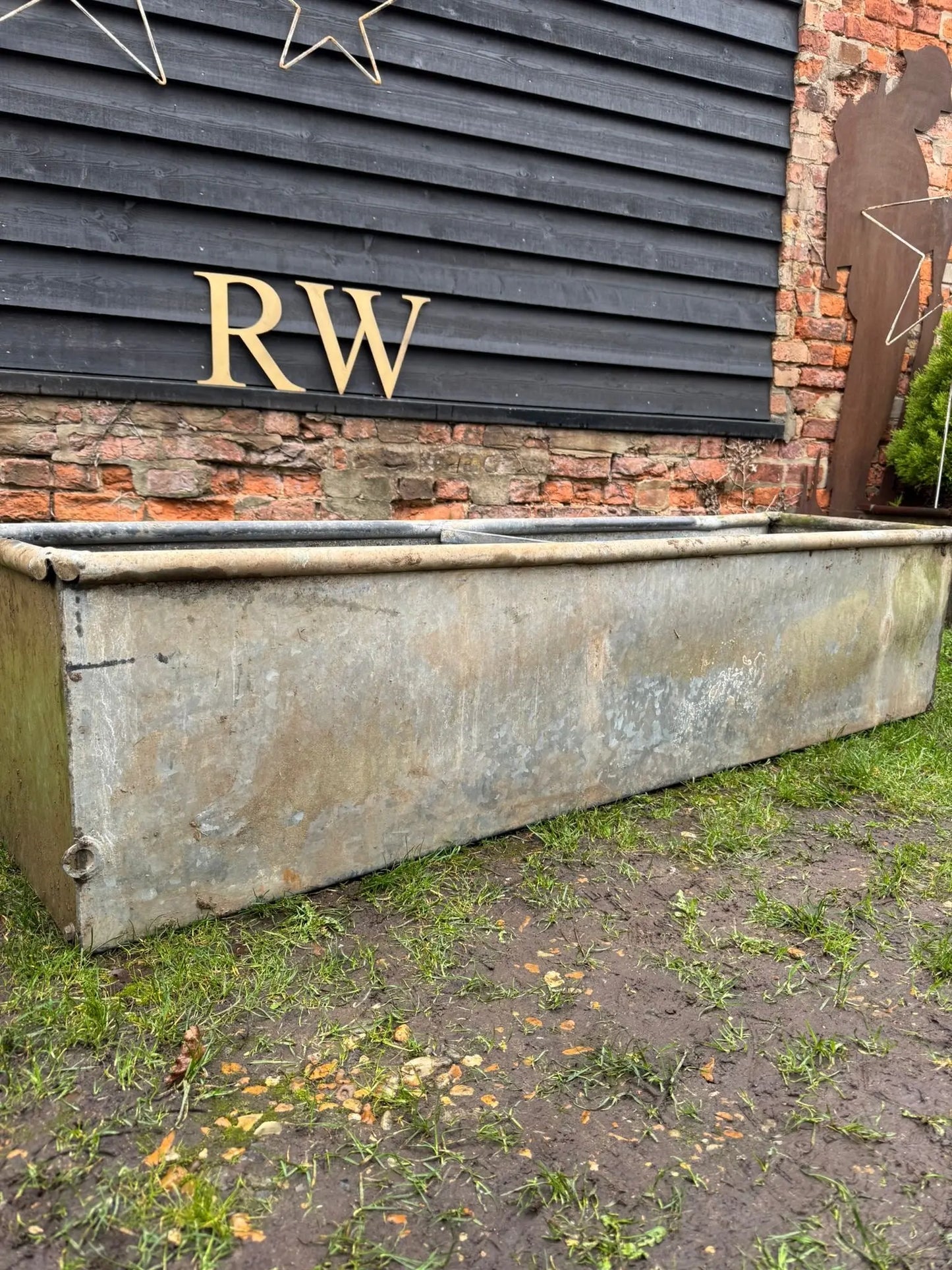 Reclaimed Galvanised Trough Large Planter /  Raised Flower Bed Plant Tree Pot Z3 RUSTIC WAREHOUSE NORFOLK