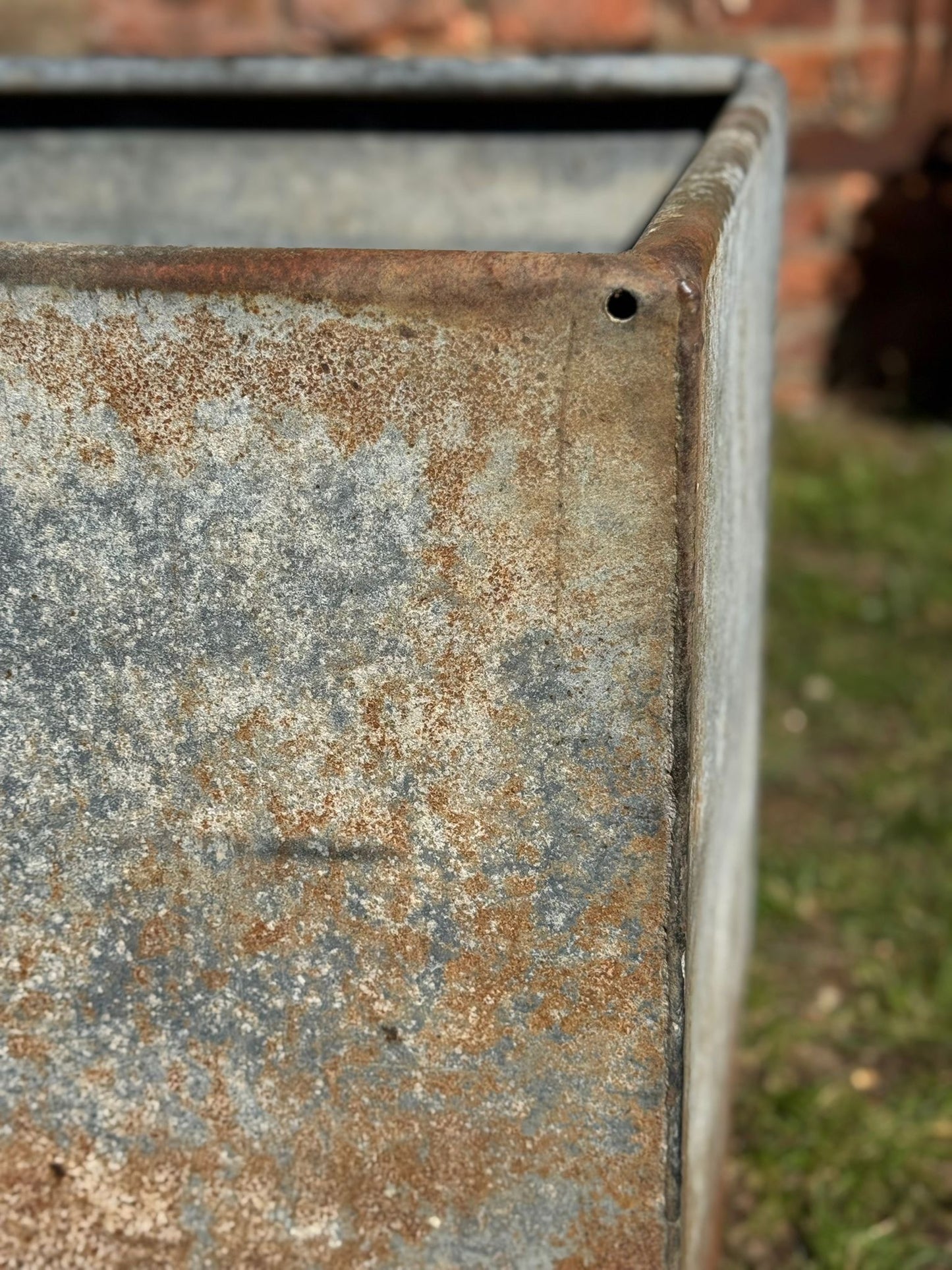 Vintage Long Garden Galvanised Trough Planter /  Raised Bed Fish Pond Plant E3