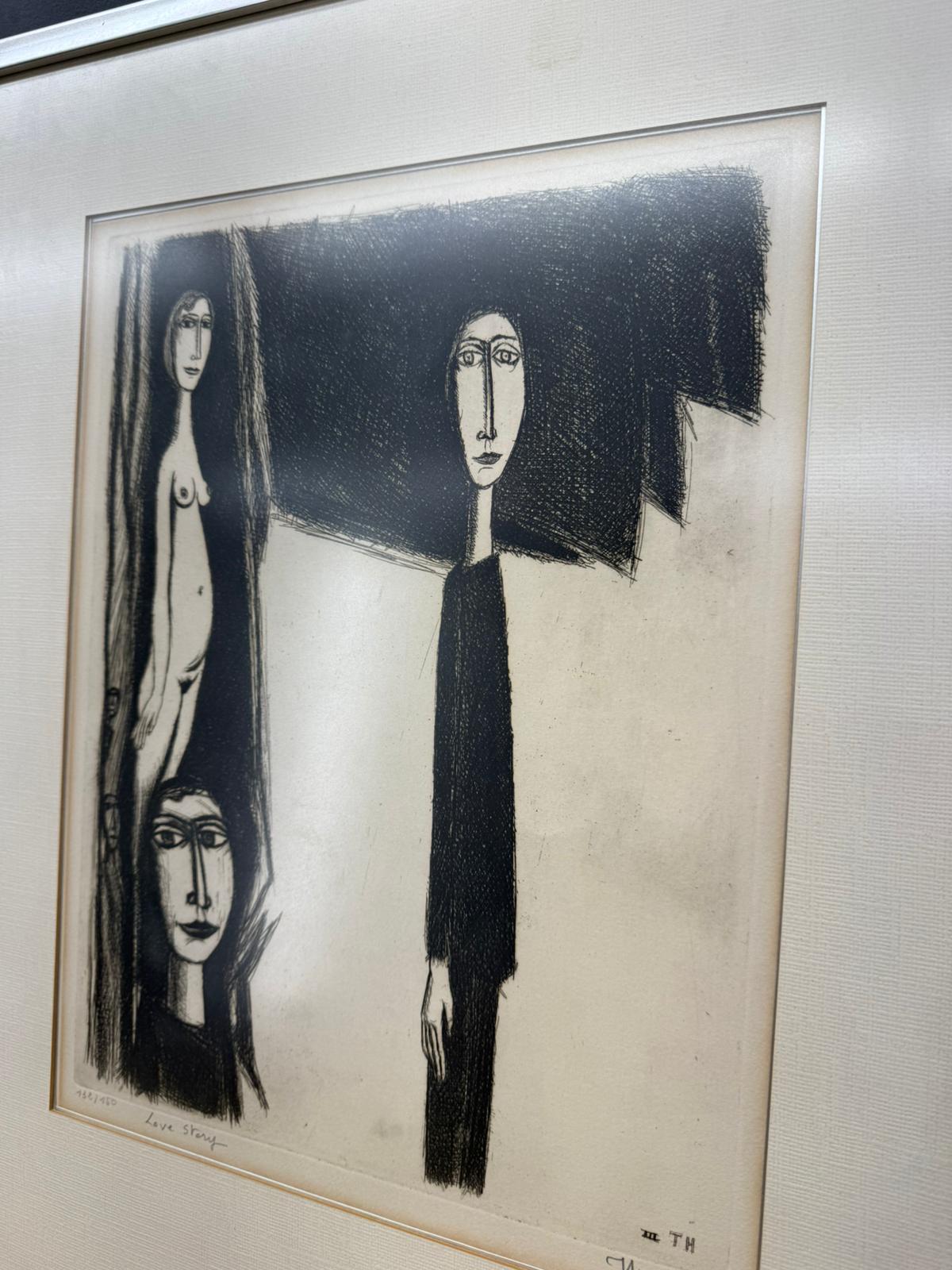 Signed Limited Edition Art Picture Print “Love Story” – Theo Humblet – Framed