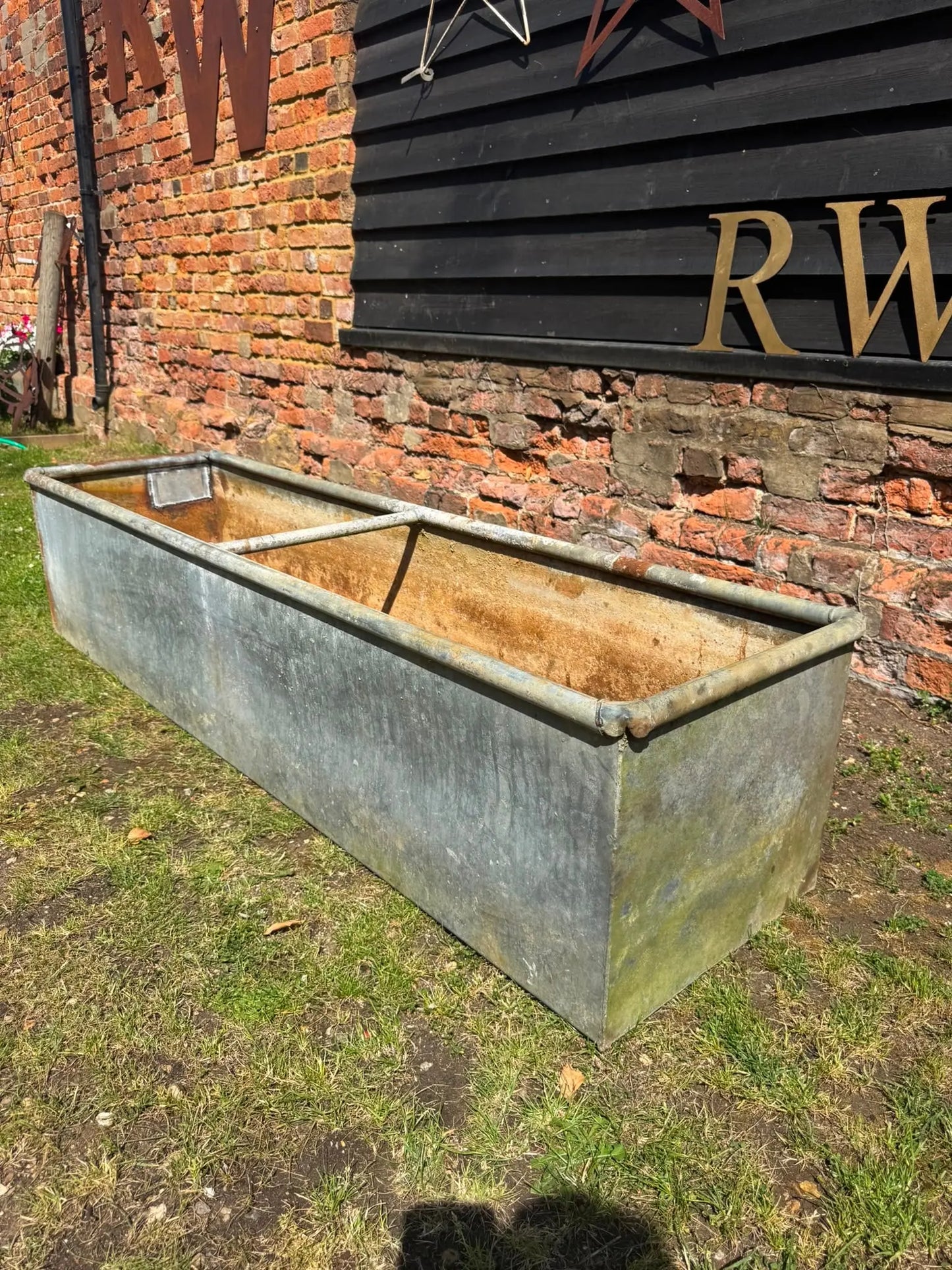 Reclaimed Galvanised Trough Large Planter /  Raised Flower Bed Plant Tree Pot T6
