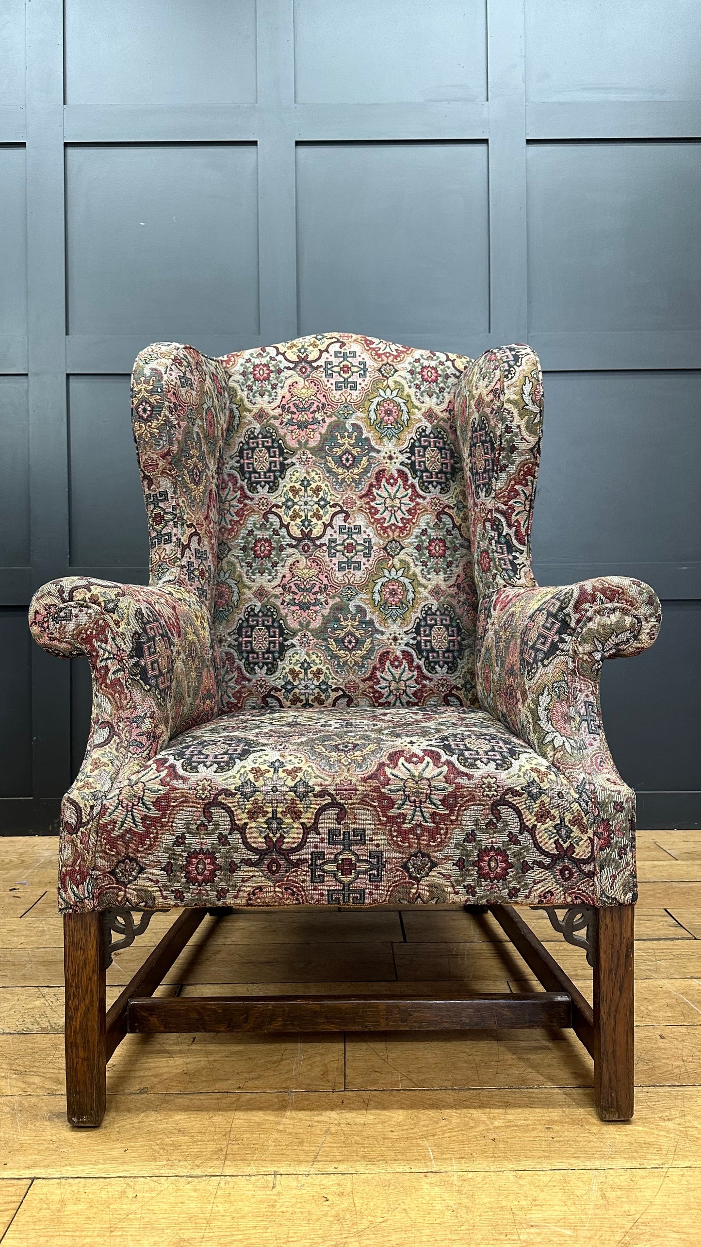 Antique Upholstered Armchair /  19th Century /Wingback Armchair / Fireside Chair