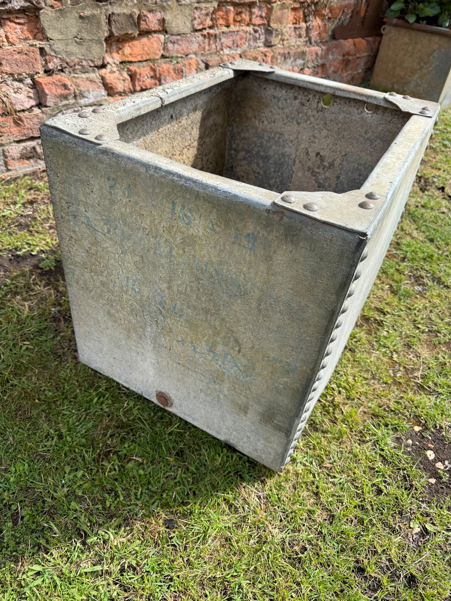 Riveted Galvanised Trough Planter /  Raised Flower Bed Plant Olive Tree Pot (T2