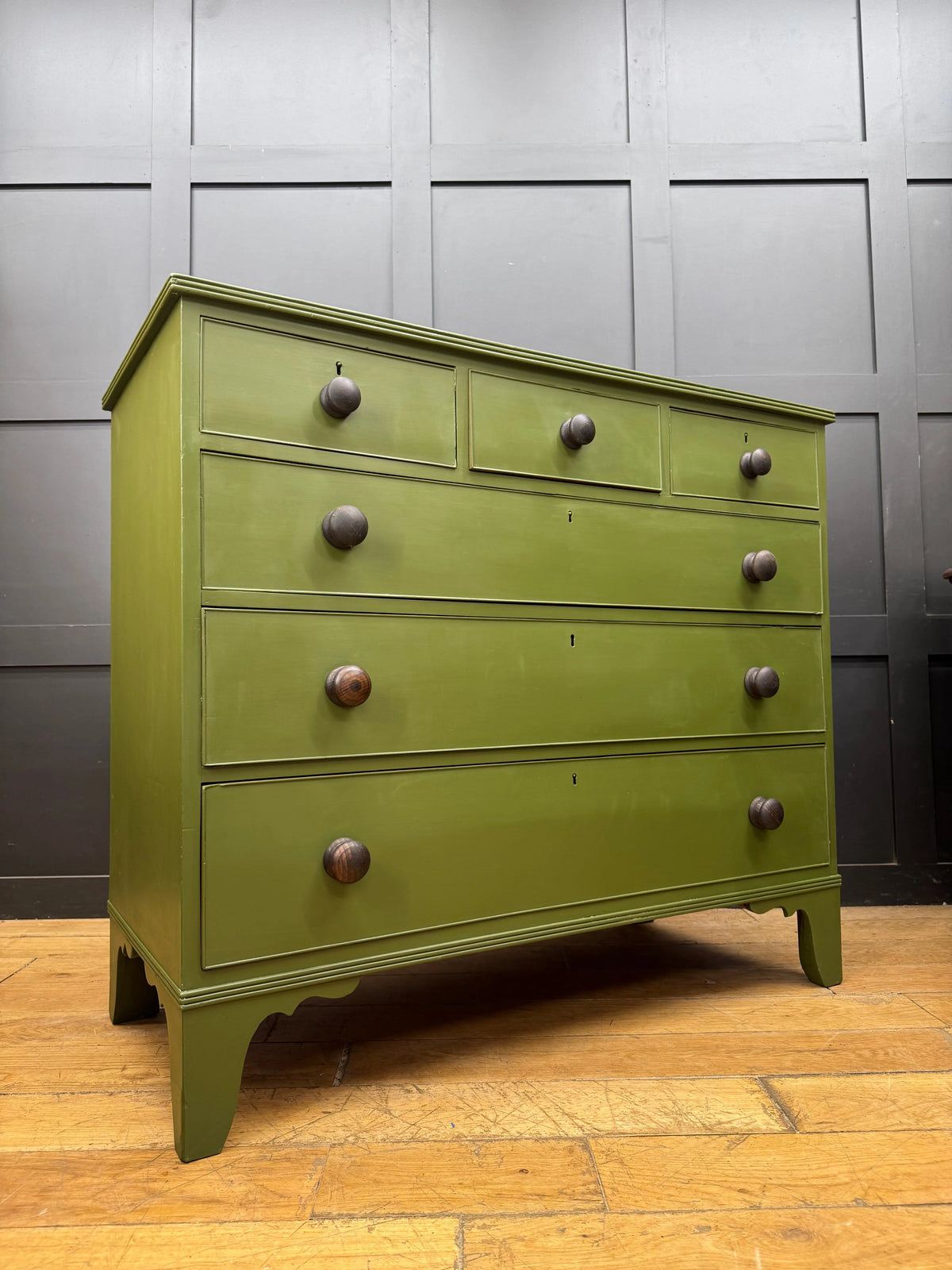 Antique Chest of Drawers Large Vintage Bedroom Storage Green Painted  Drawers