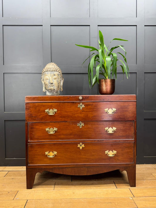 Antique Chest Of Drawers Georgian Mahogany Mule Chest Blanket Box Storage
