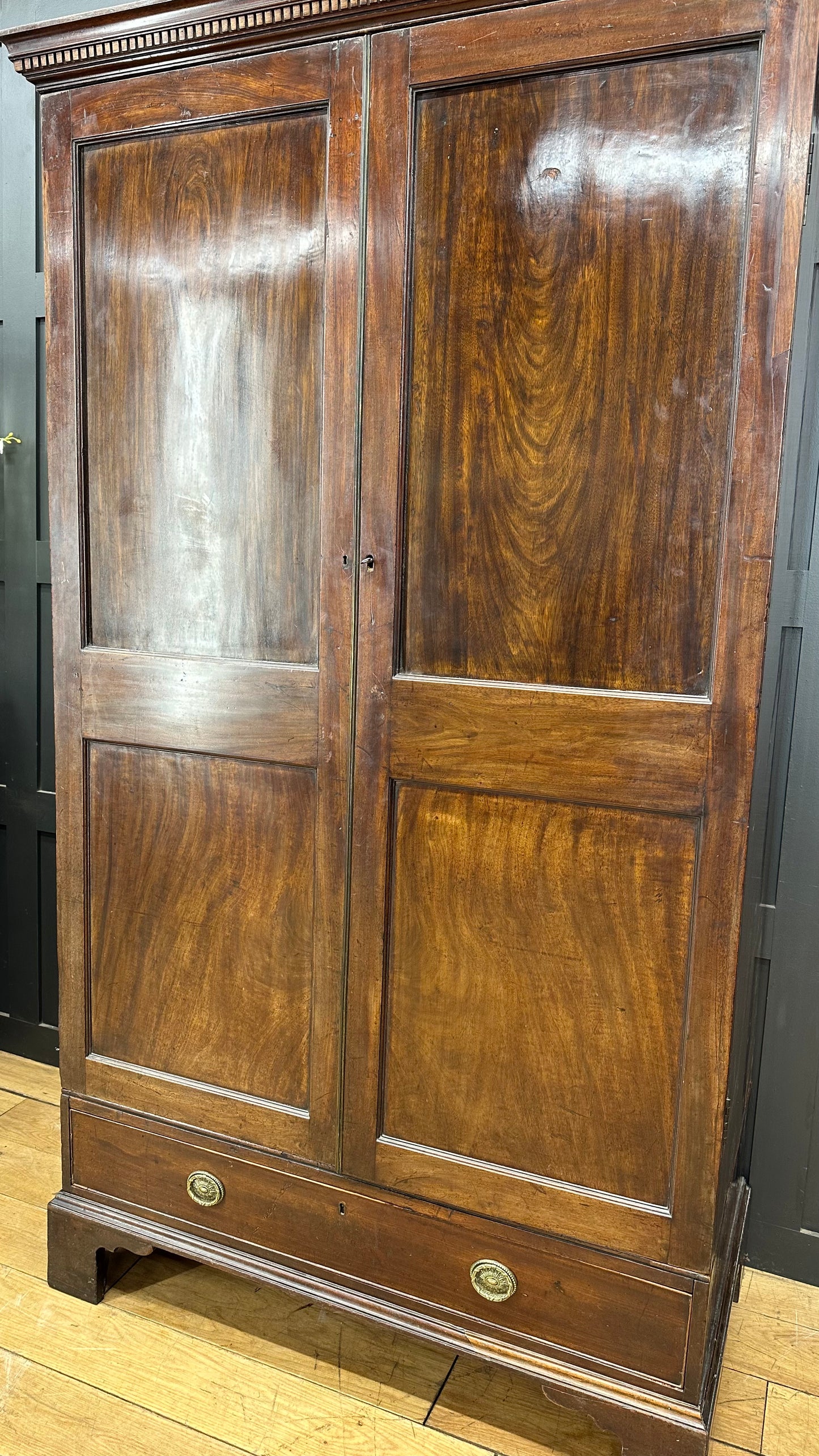 Antique Double Mahogany Wardrobe / Armoire / Cupboard Bedroom Storage