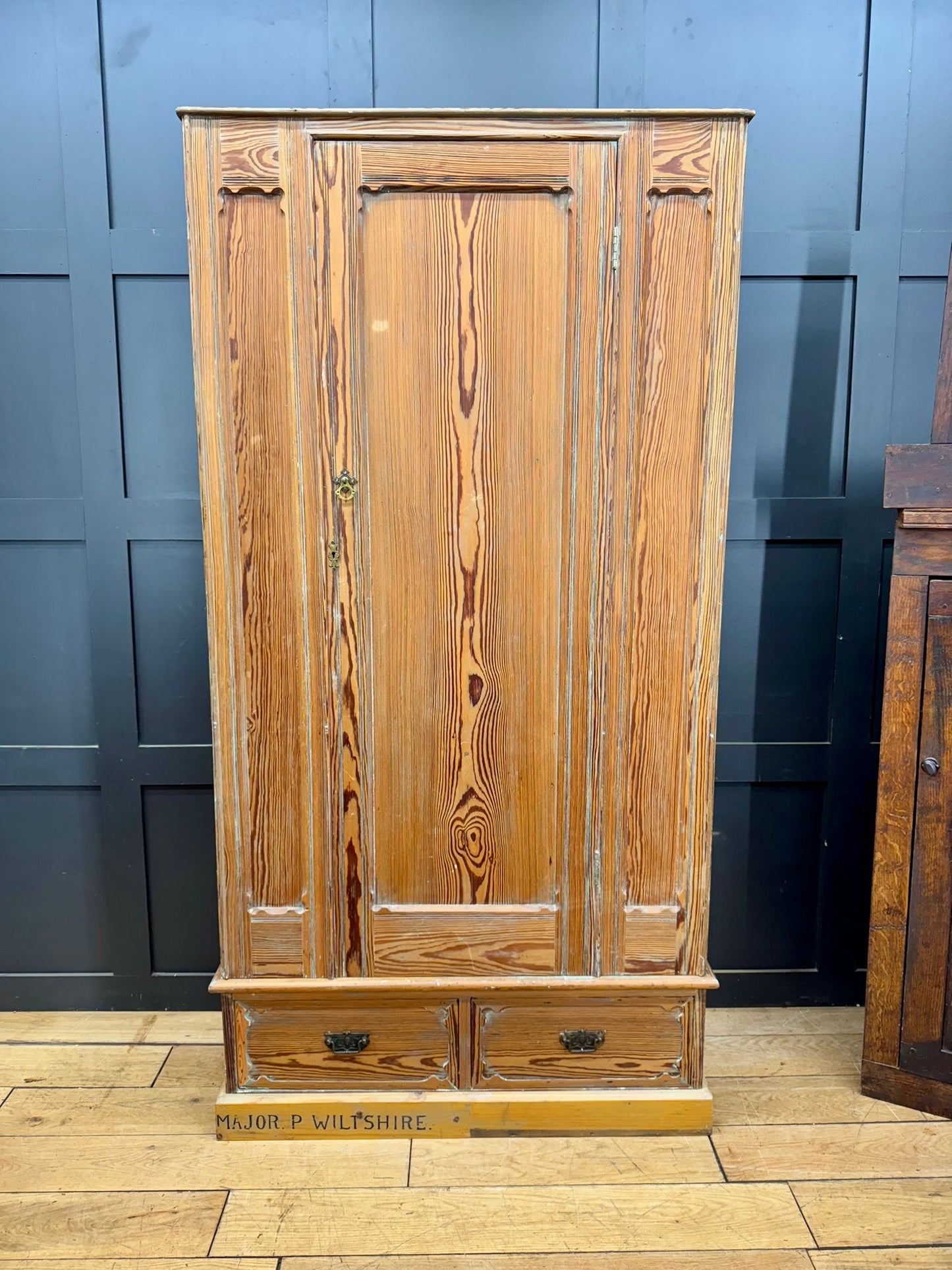 Victorian Pitch Pine Linen Cupboard / Pantry Storage Cabinet