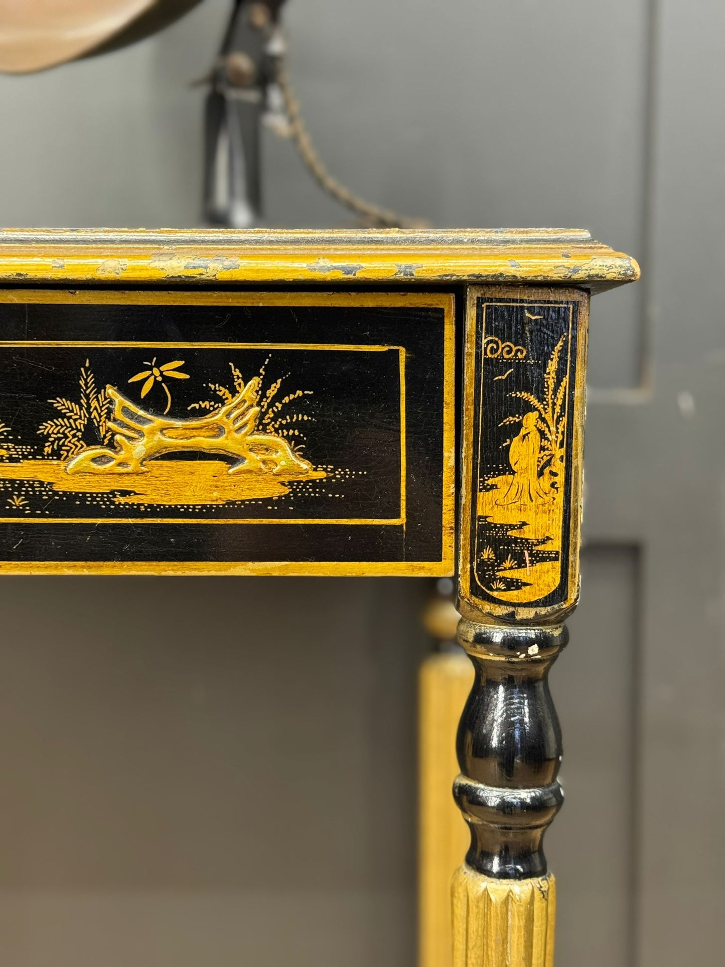 Regency Style Chinoiserie Console Table Writing Desk Hall Side Table