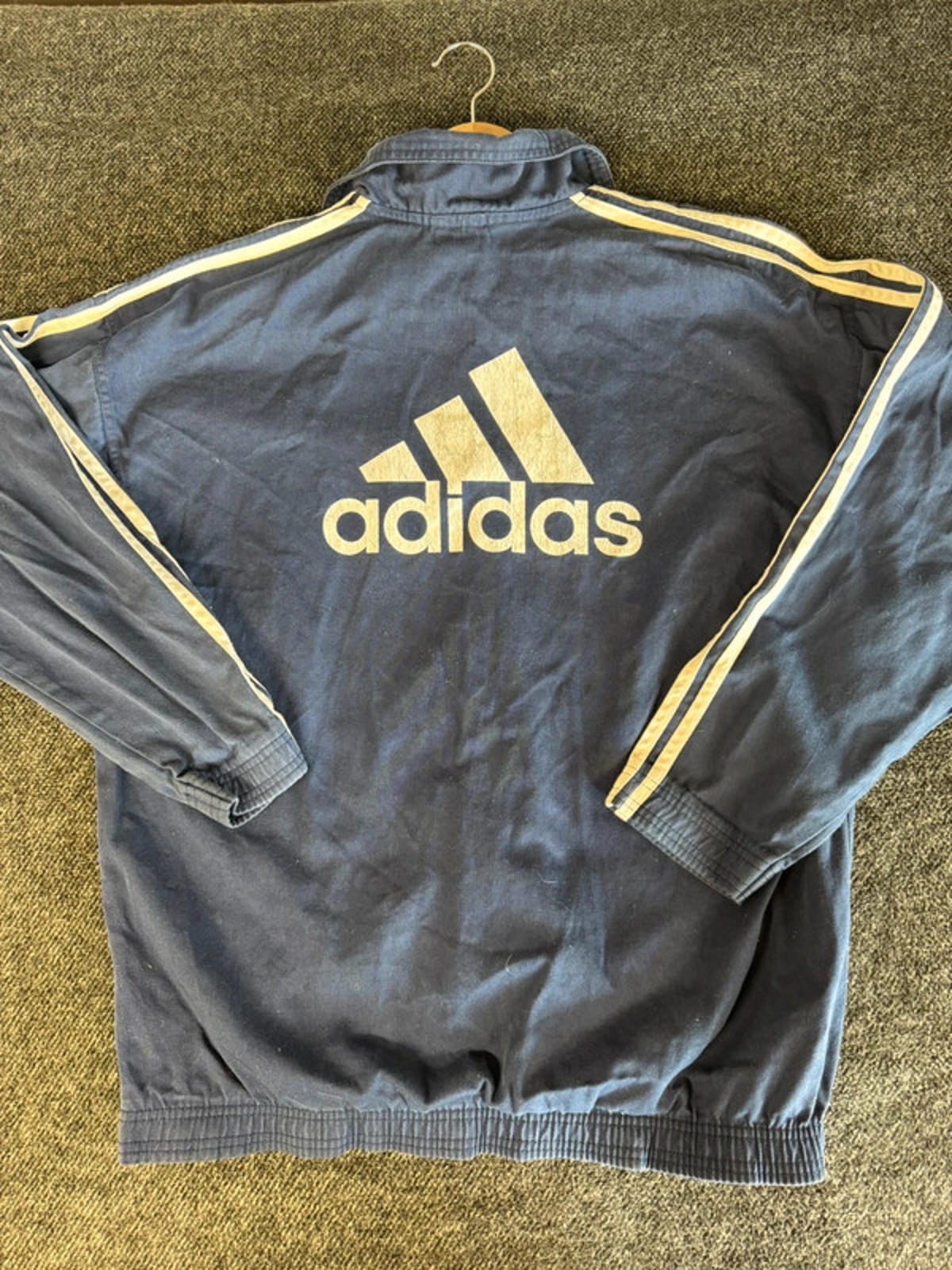 Vintage 90s Adidas Retro Drill Tracksuit Top Sweater Jumper Men’s Large