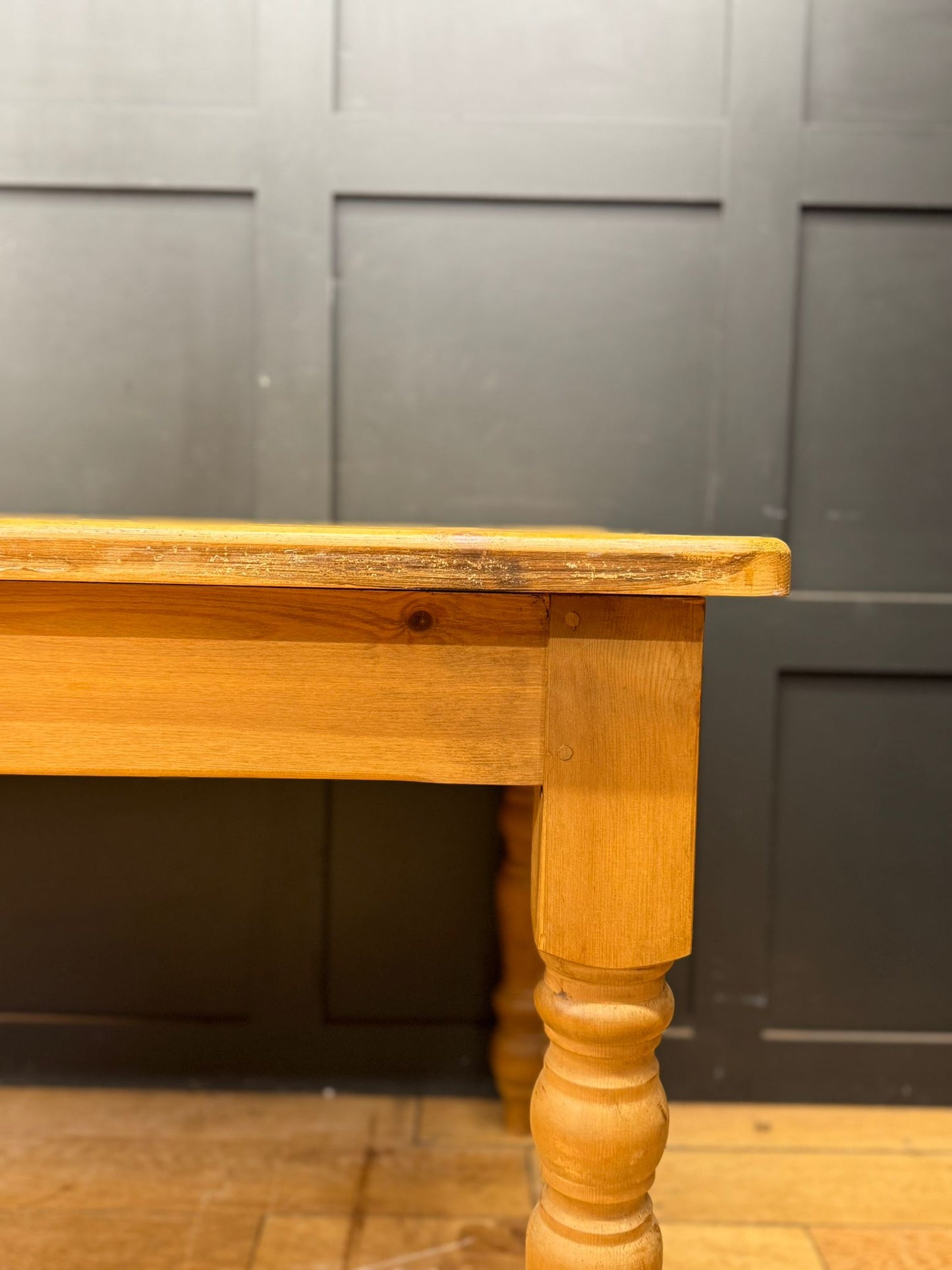 Large Vintage Pine Table  / Farmhouse Dining Table / Rustic Kitchen Table 6-8