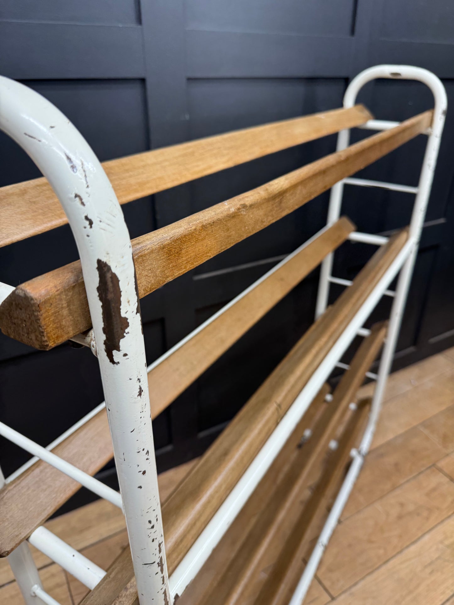 Vintage Industrial French Bakers Trolley Boulangerie Shoe Rack - Shop Display B