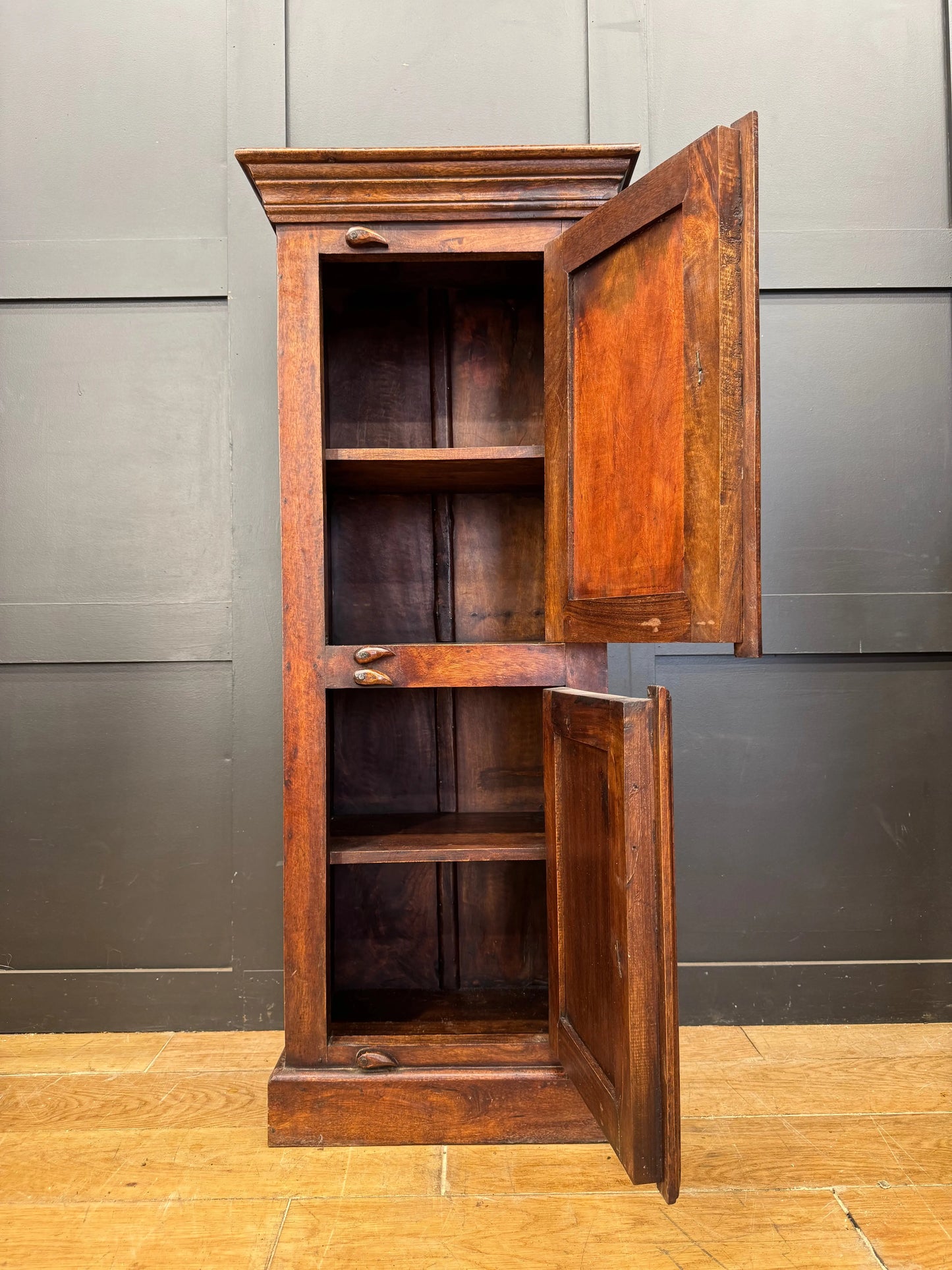Vintage Indian Style Cupboard Carved Hardwood Storage Cabinet Hallway Bedroom