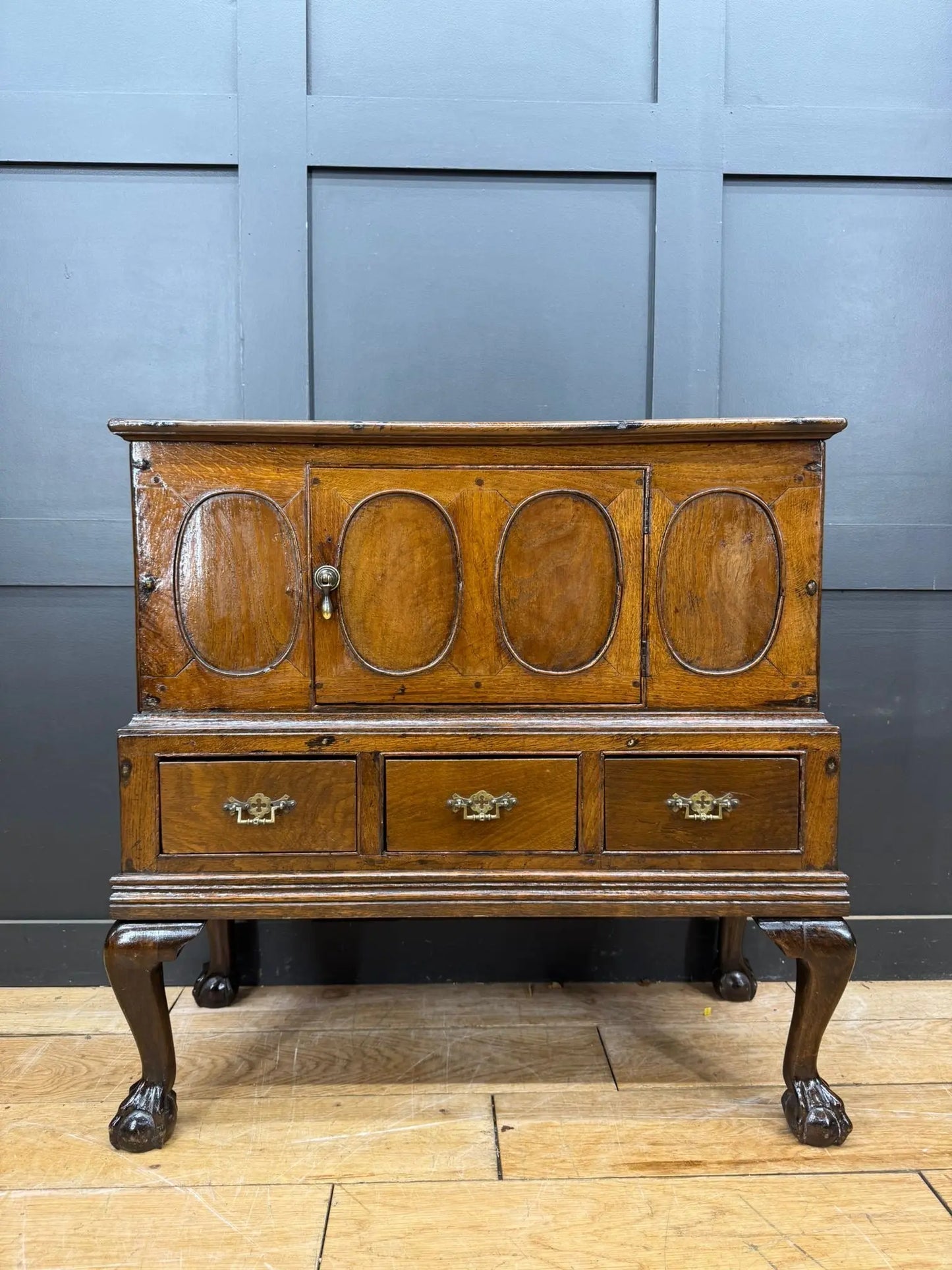 Antique Oak Sideboard / 18th Century Oak Cupboard on Stand / TV Stand RUSTIC WAREHOUSE NORFOLK