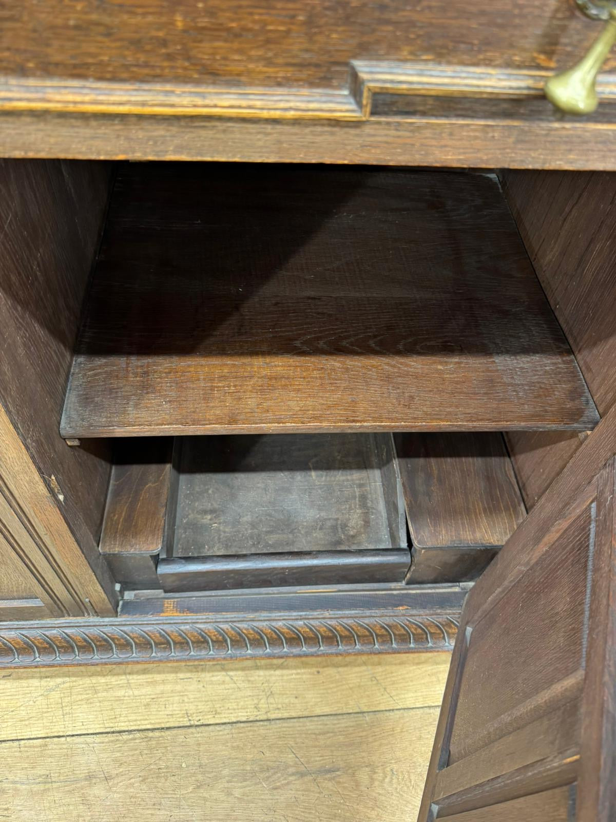 Large Antique Oak Court Cupboard / Victorian Carved Cabinet Sideboard