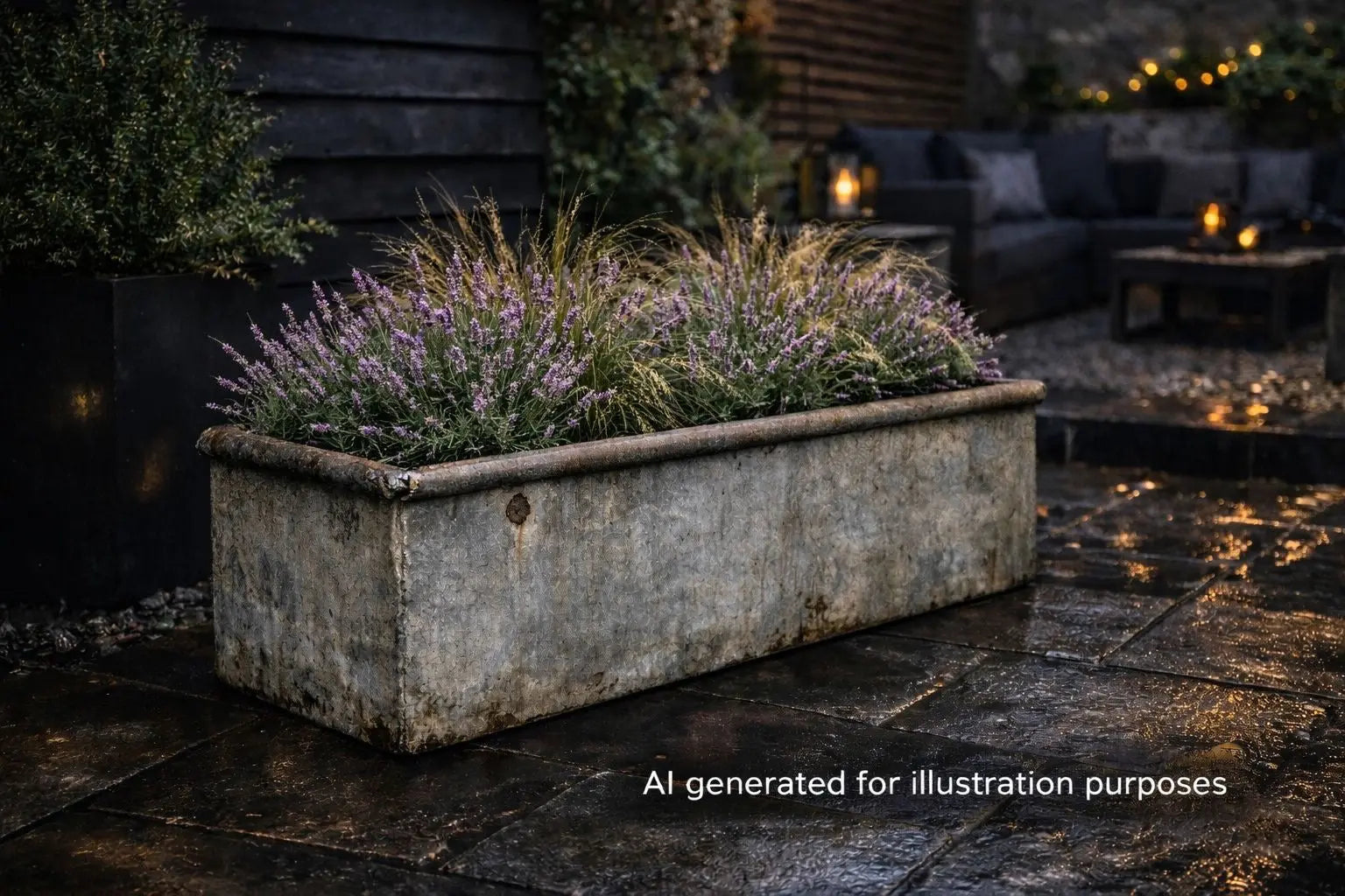 Vintage Galvanised Trough Garden Planter 123cm / Raised Flowerbed Plant Tree Pot Z2 RUSTIC WAREHOUSE NORFOLK