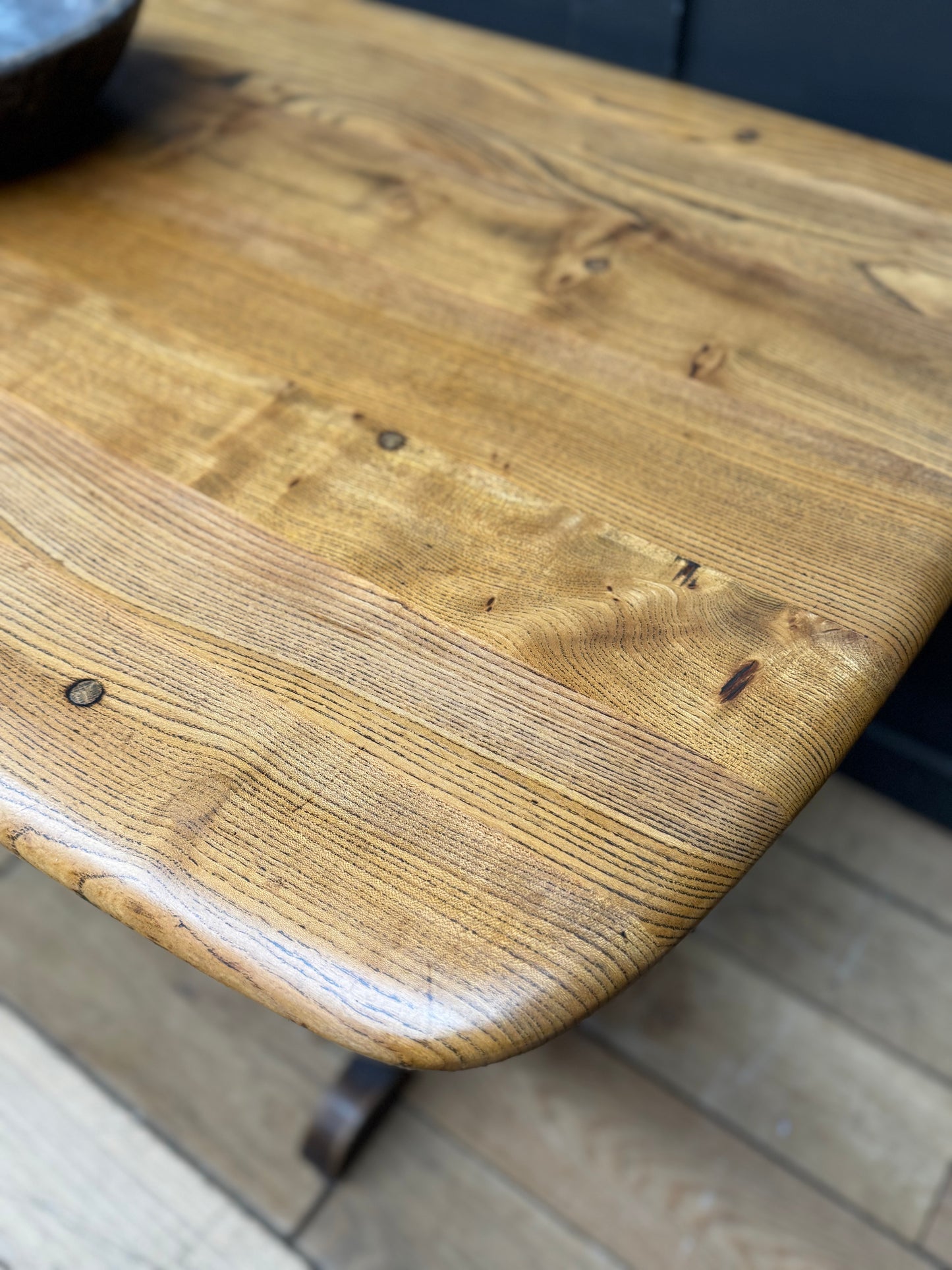 Vintage Ercol Solid Elm Refectory Dining Table – 152cm, Kitchen Table