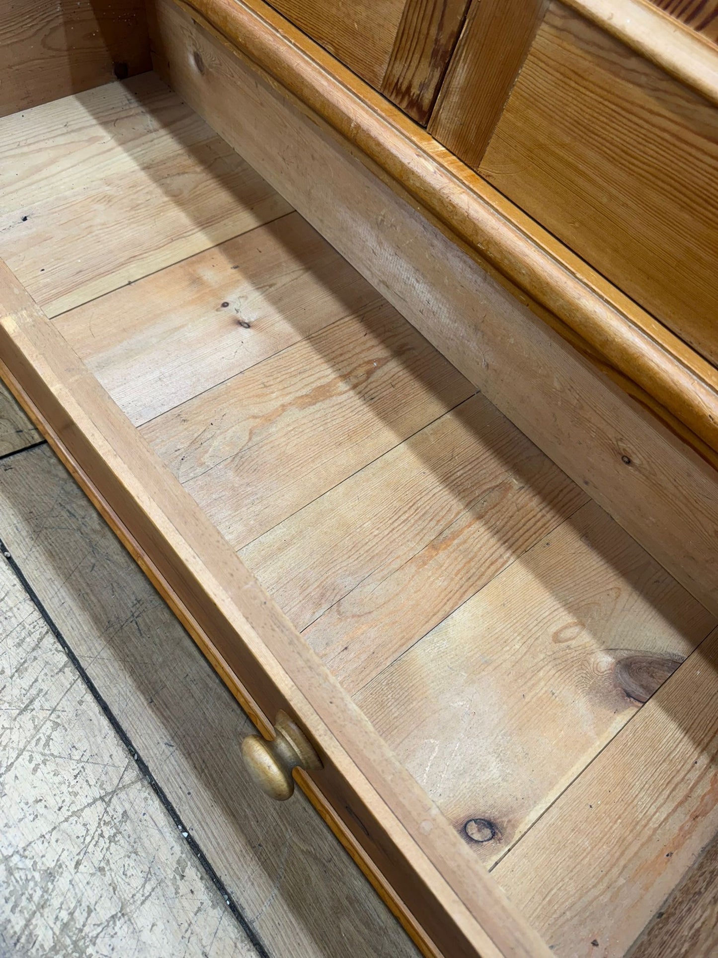 Vintage Solid Pine Double Wardrobe with Drawer / Bedroom  Storage Cupboard