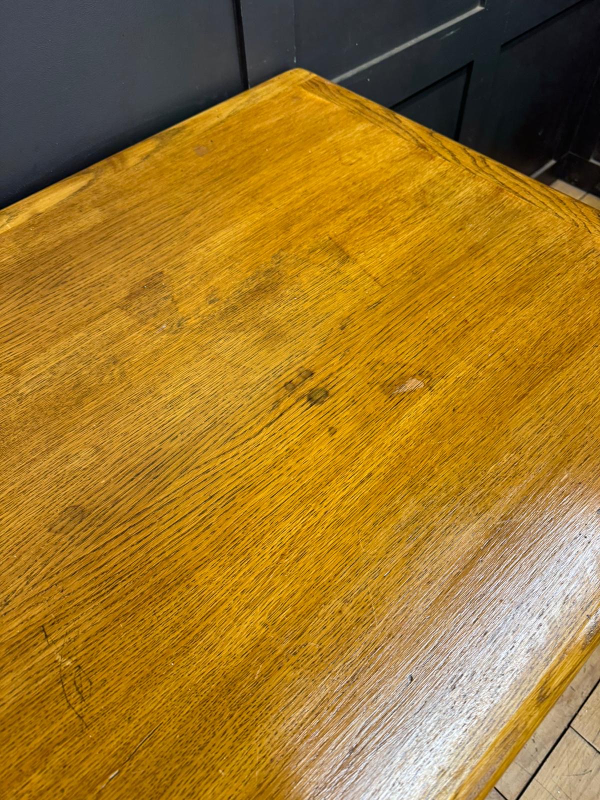 Vintage Abbess Oak Desk Twin Pedestal Writing Table Retro Office Furniture