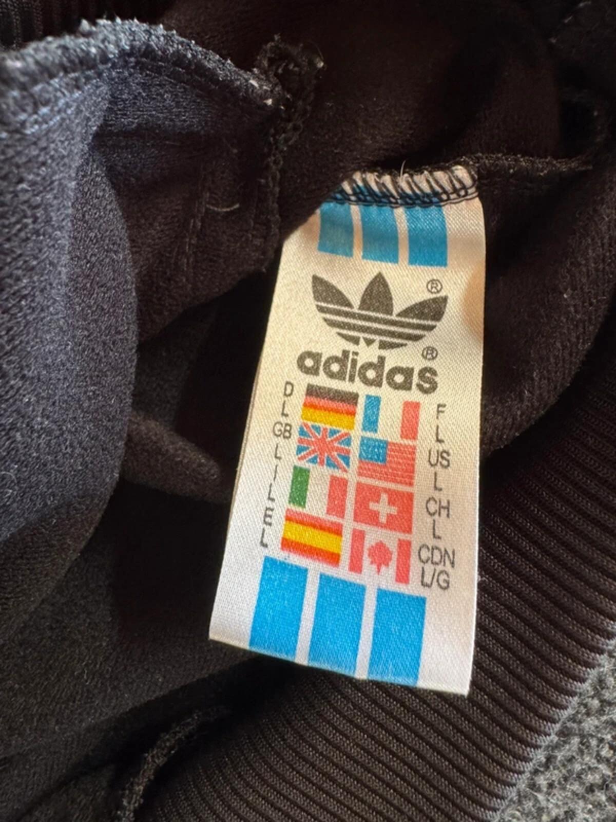 Original late 80s / early 90s Vintage Adidas First Tracksuit Top XL #341