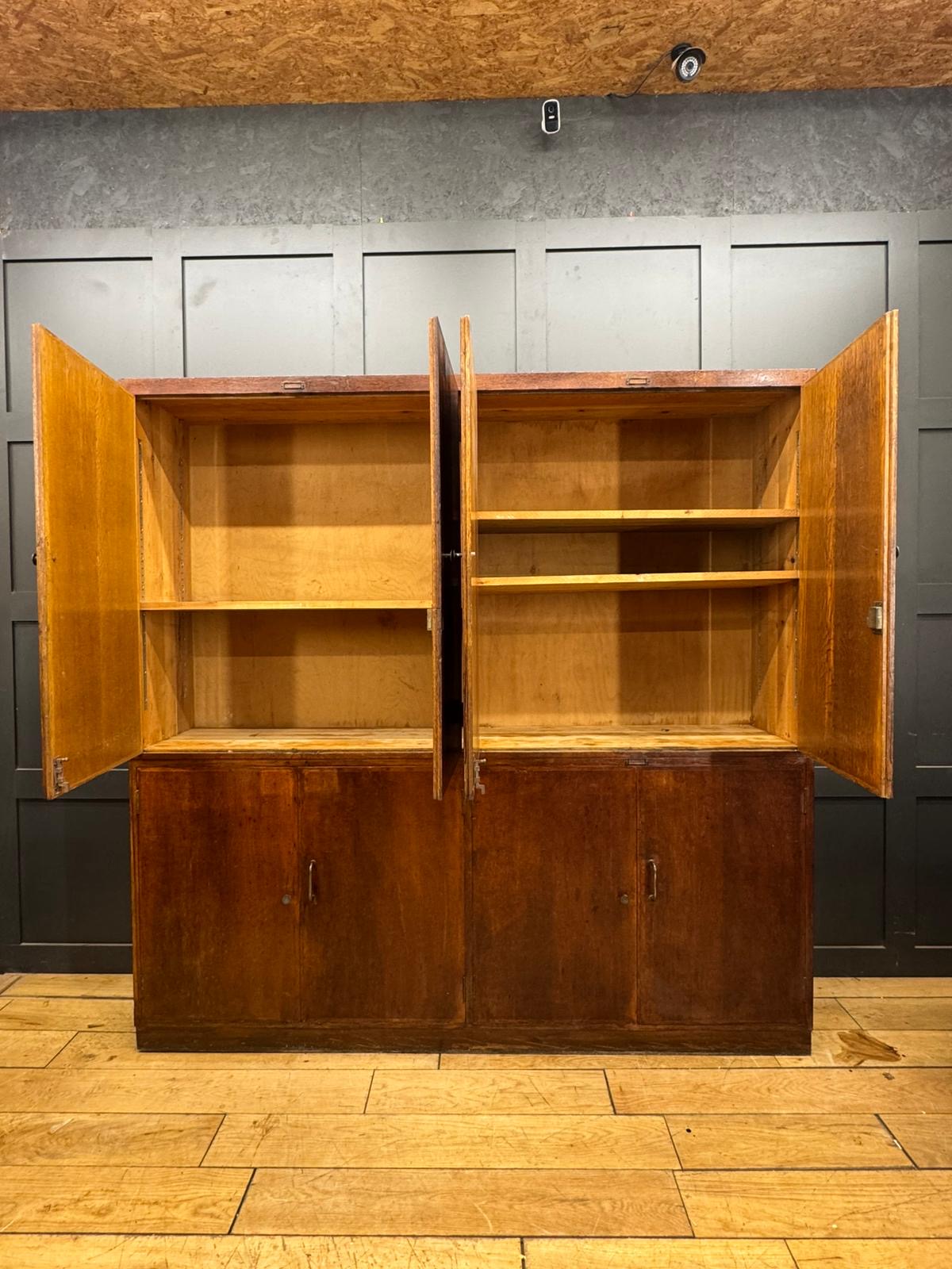 Vintage Oak Fronted School Science Cupboard – Ideal Pantry or Kitchen Storage