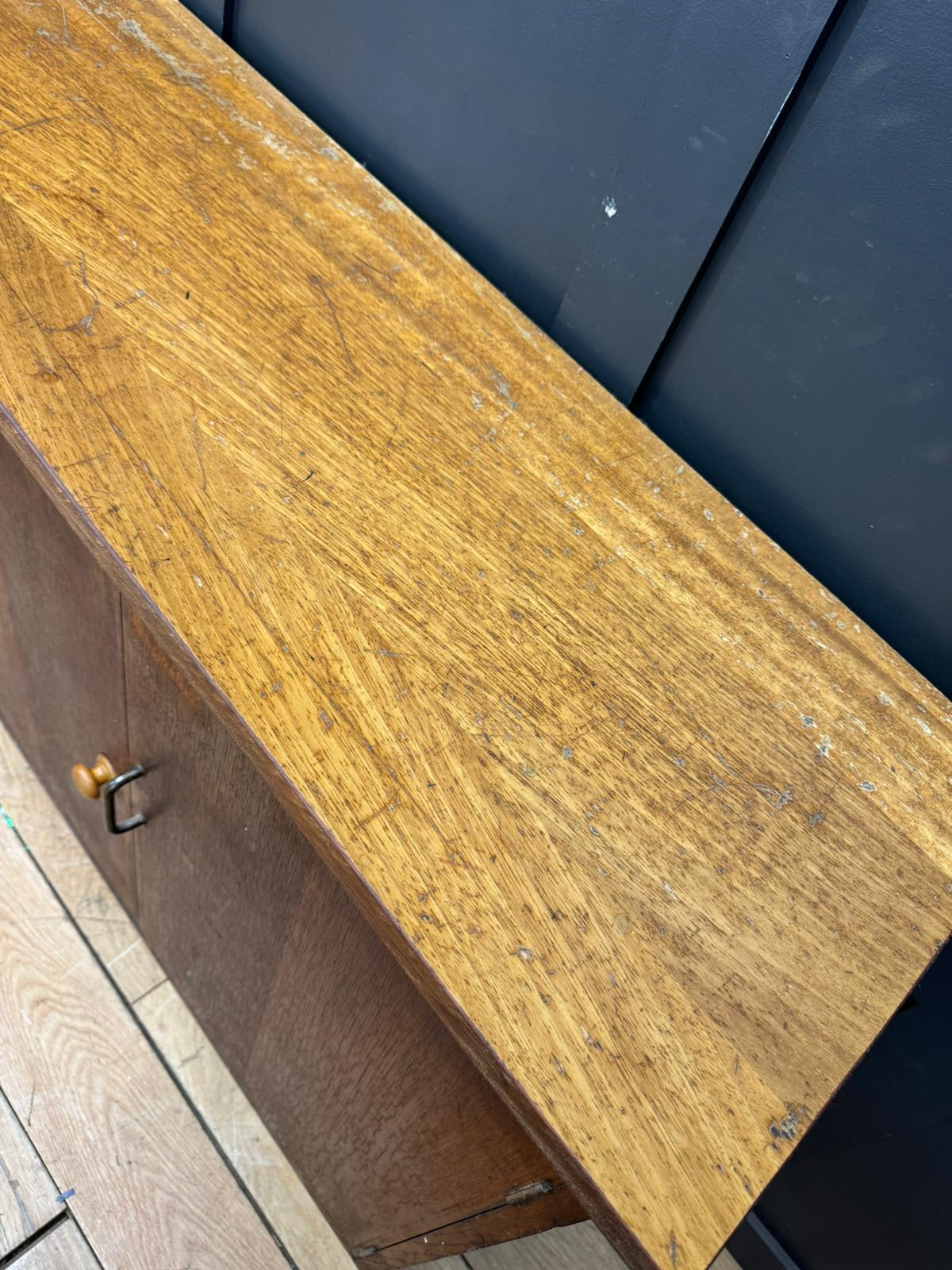 Vintage School Science Cupboard Iroko Top Industrial Mid Century Sideboard