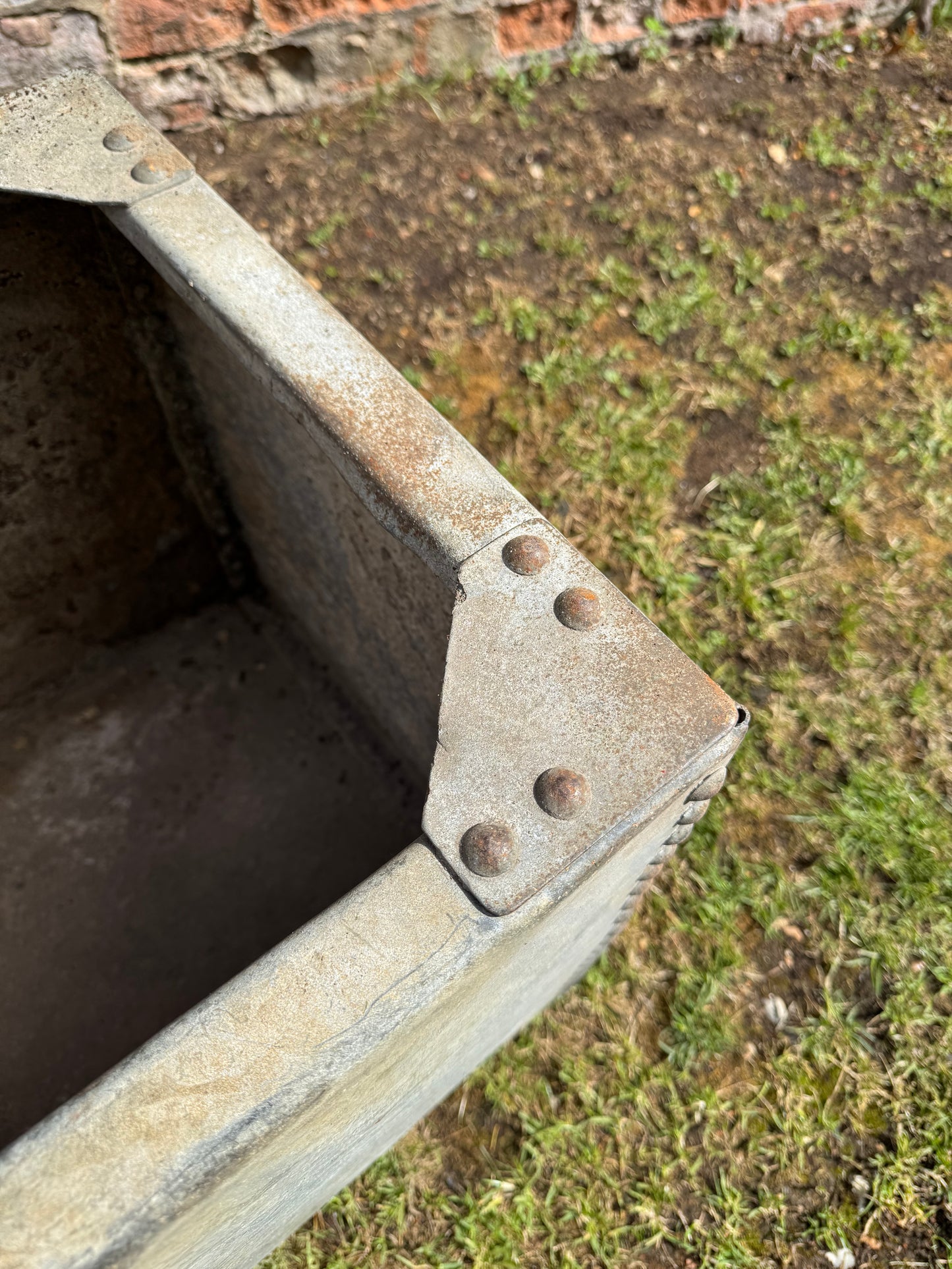 Riveted Galvanised Trough Planter /  Raised Flower Bed Plant Olive Tree Pot (T2