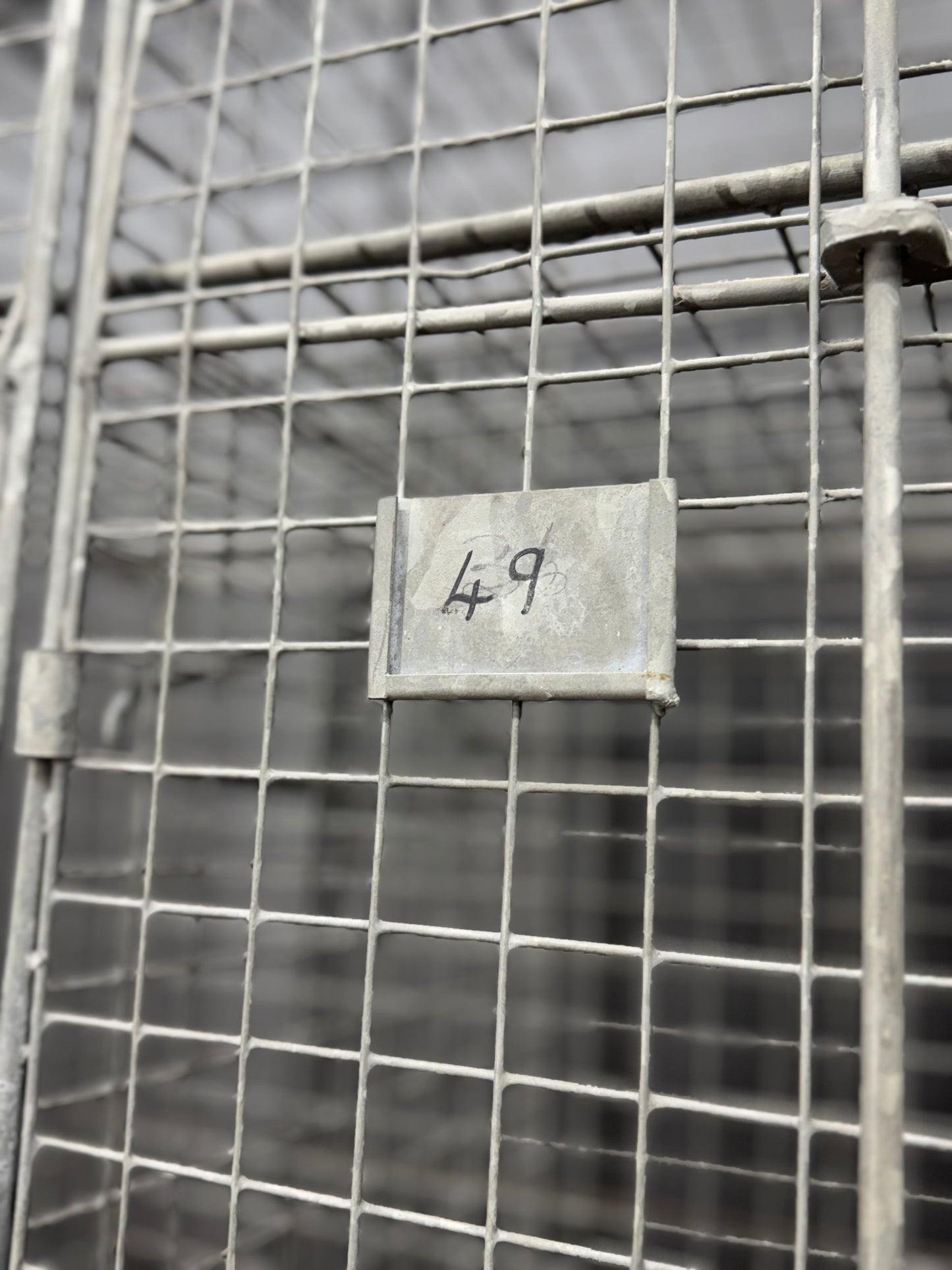Industrial Vintage Wire Mesh Three Door Locker Storage Cabinet Cage Wardrobe