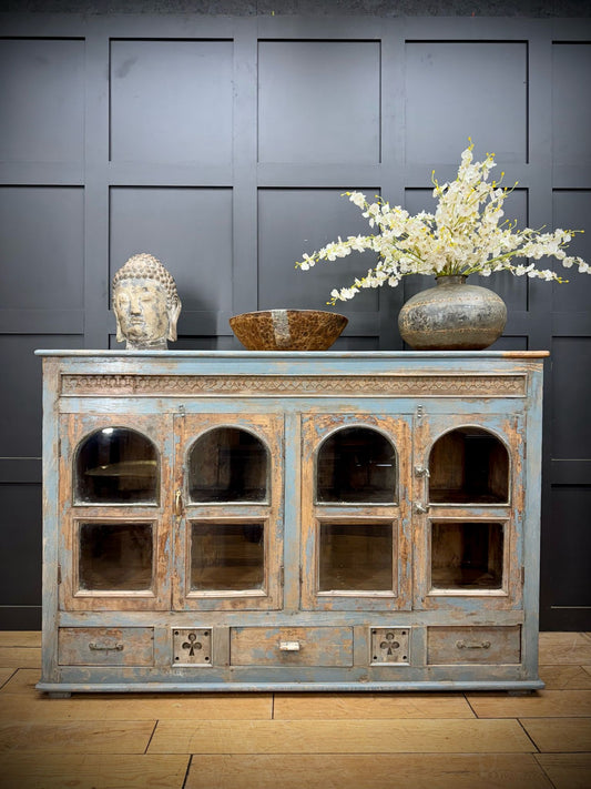 Antique Middle Eastern Cabinet / Hardwood Sideboard / Cocktail China Cabinet