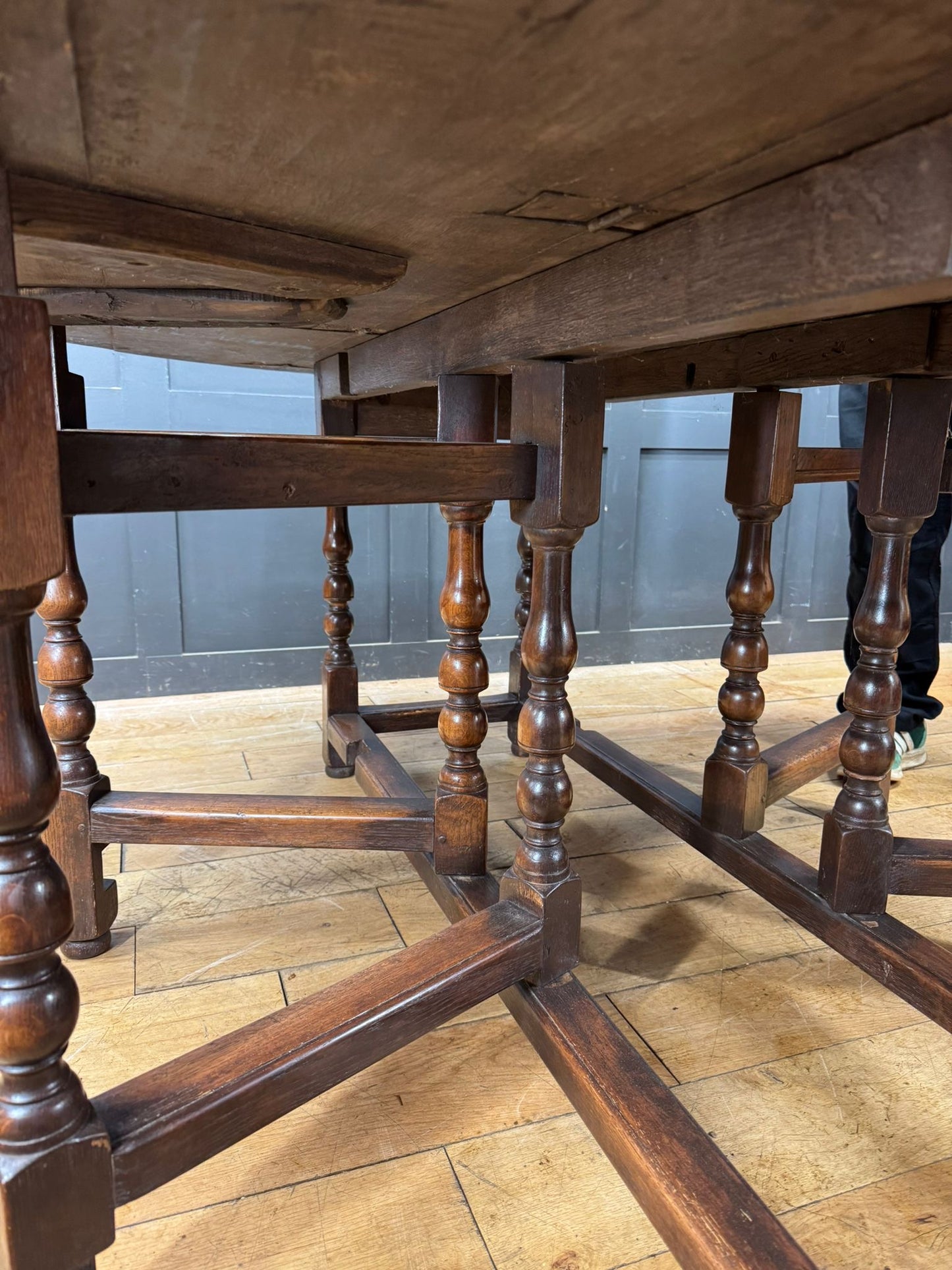 Antique Oak Wake Table Gateleg Dining Table / Large Kitchen table sideboard