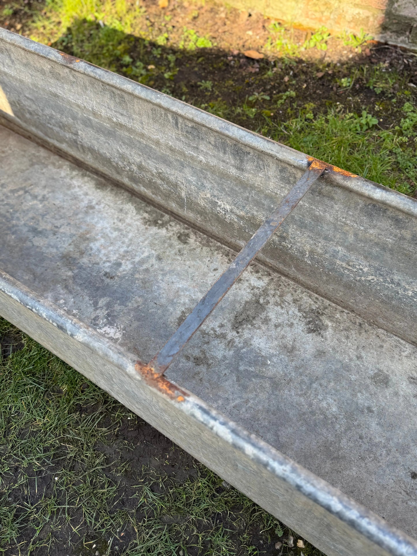 Large Vintage Galvanised Metal Water Trough Planter Garden Pond 243cm W5 RUSTIC WAREHOUSE NORFOLK