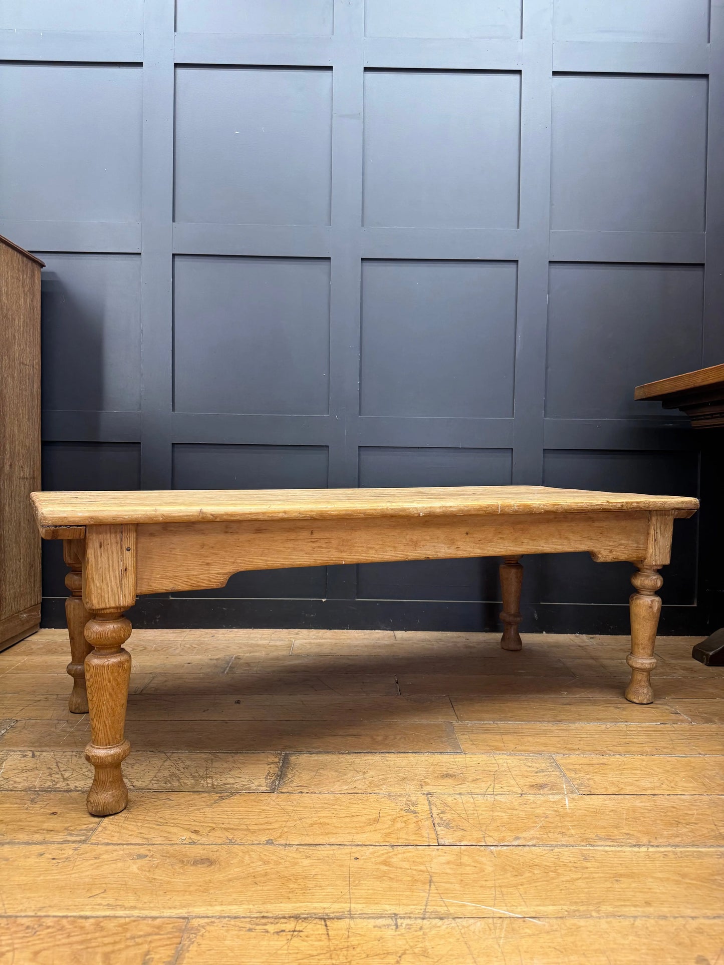 Victorian Pine Coffee Table Antique Reclaimed School Table Rustic Farmhouse