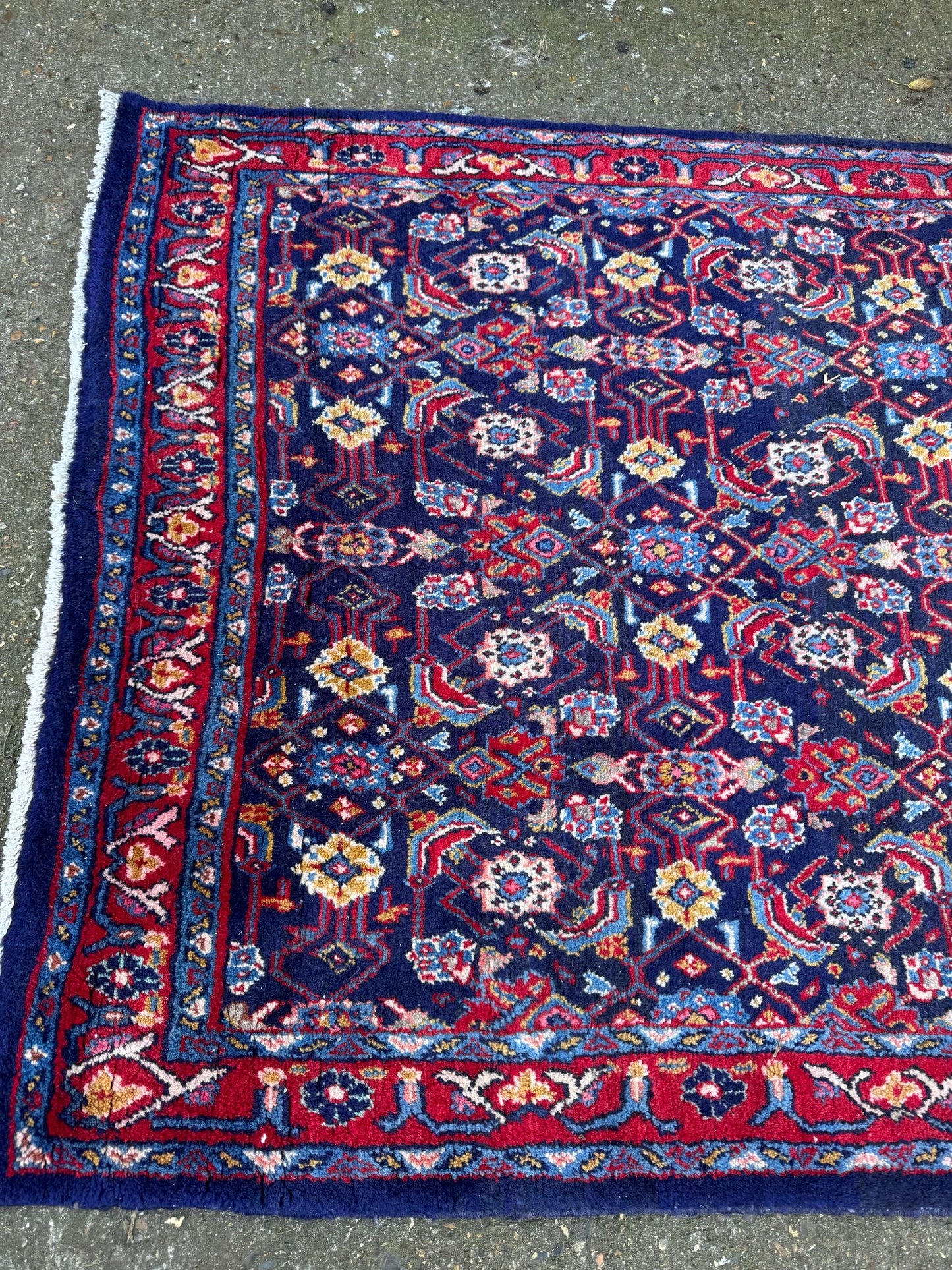 Vintage Handmade Wool Rug / Arak Sourak Sarough/ Handmade 300cm x 133cm